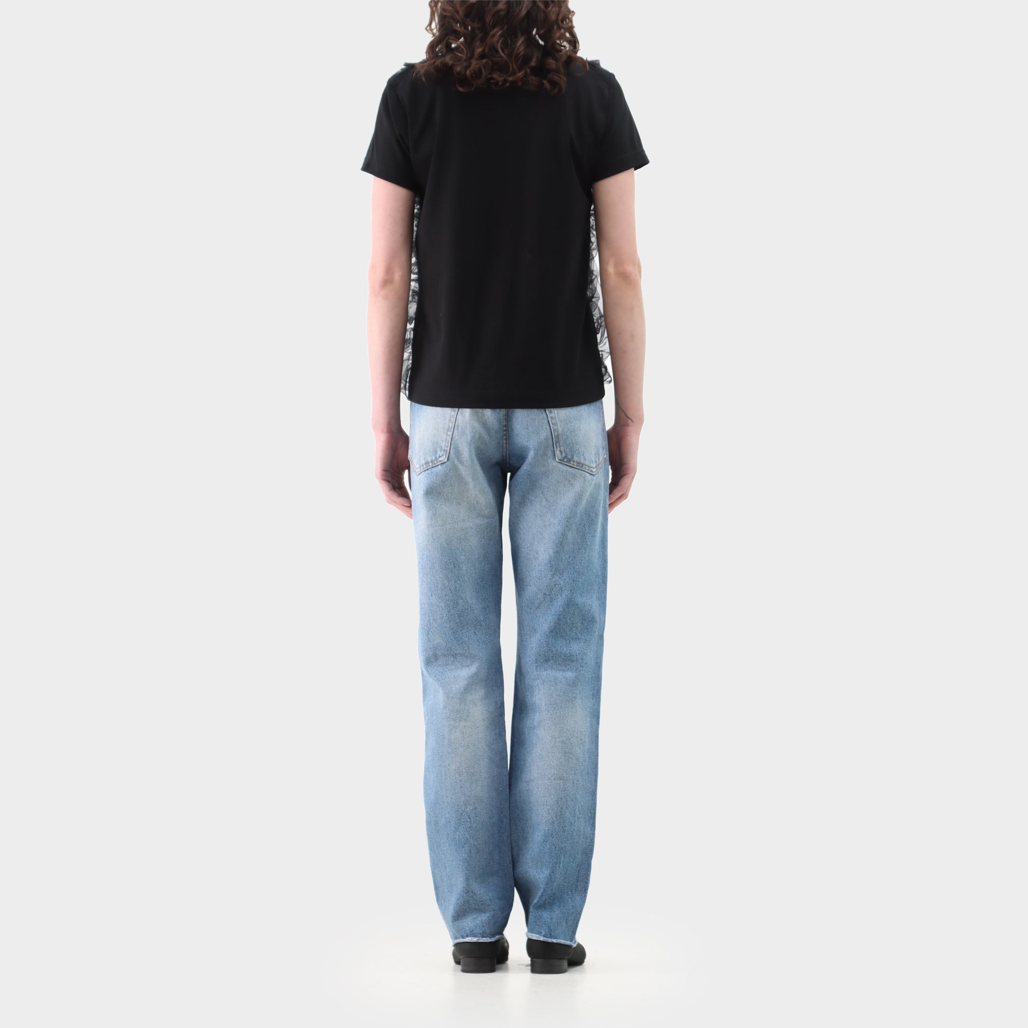 Noi Kei Ninomiya Buckle Tulle Overlay Top