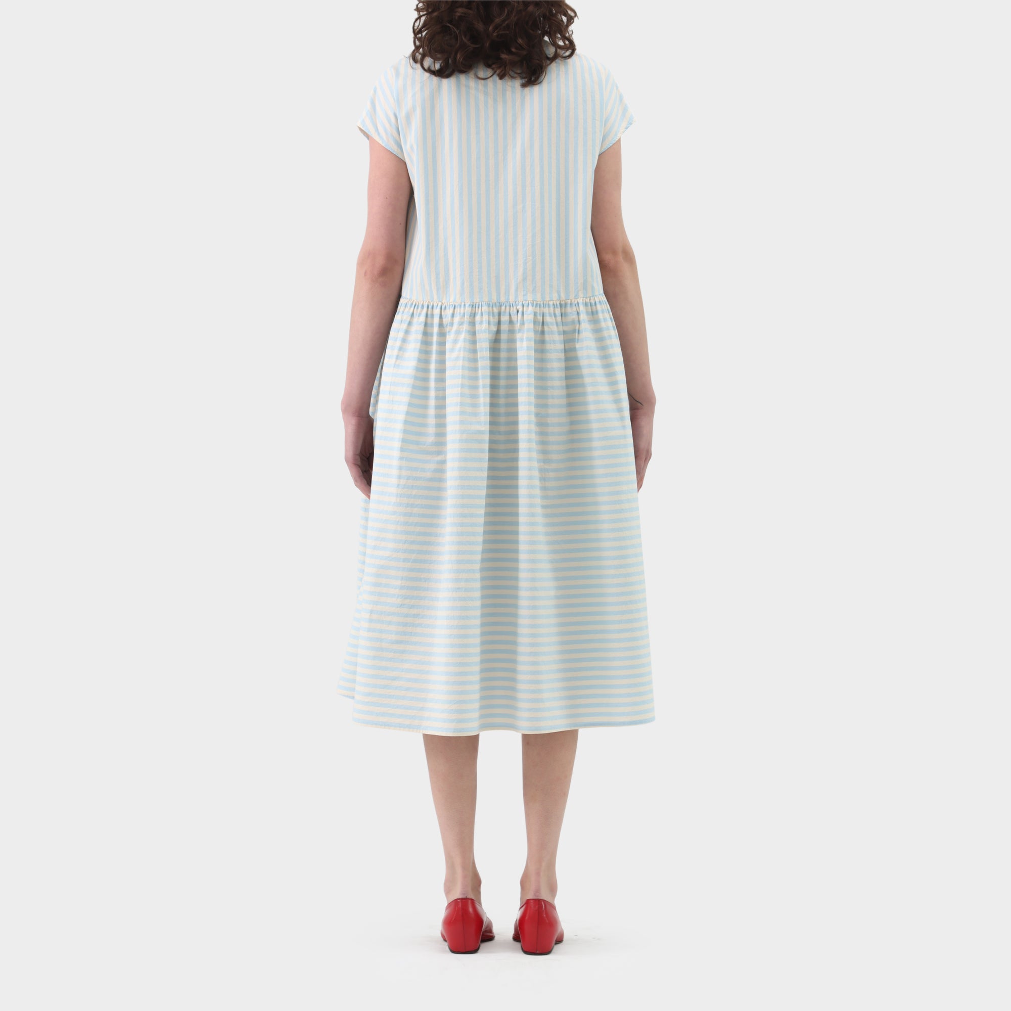 Apuntob Striped Gathered Dress