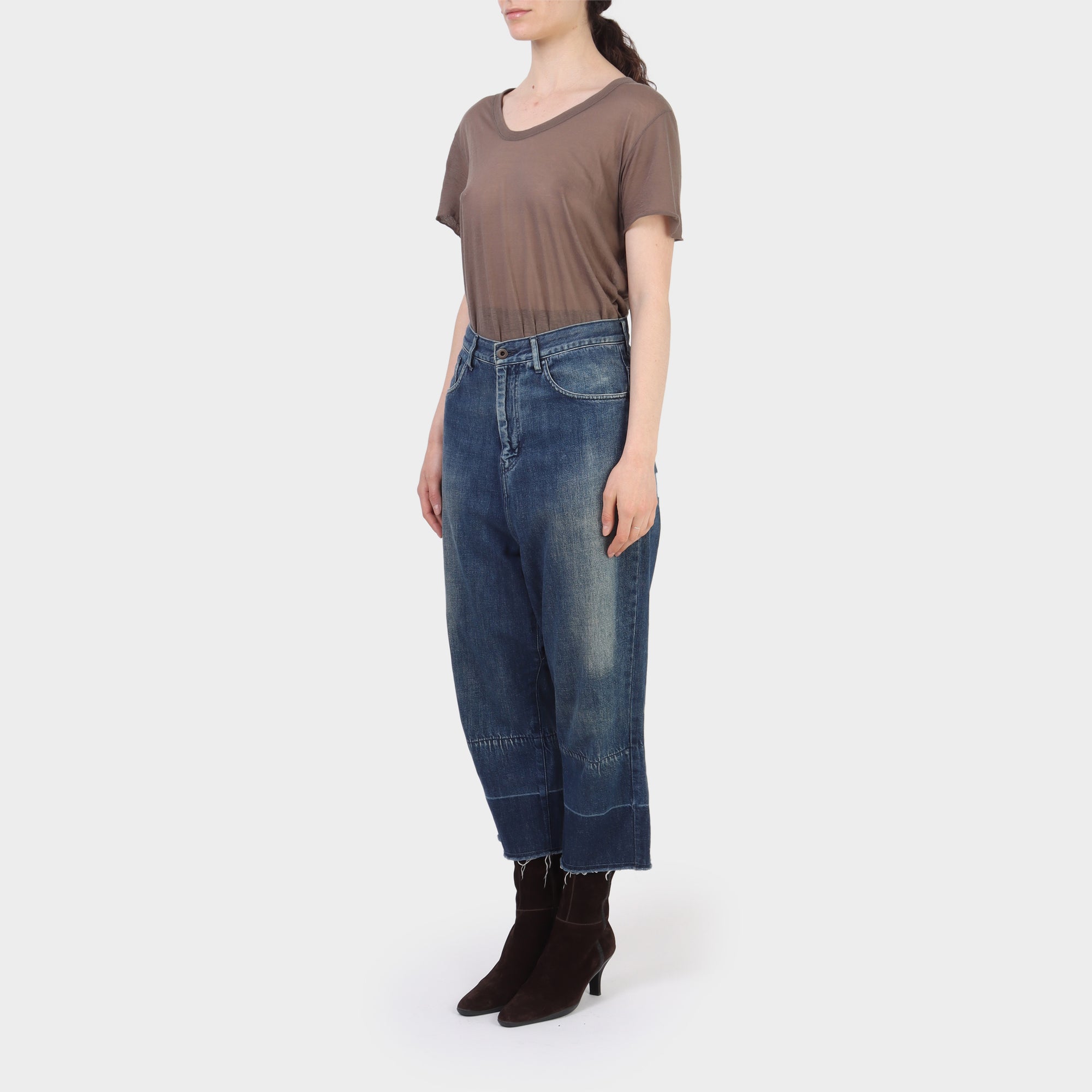 Y's Yohji Yamamoto High Waisted Denim Drop Crotch Jeans