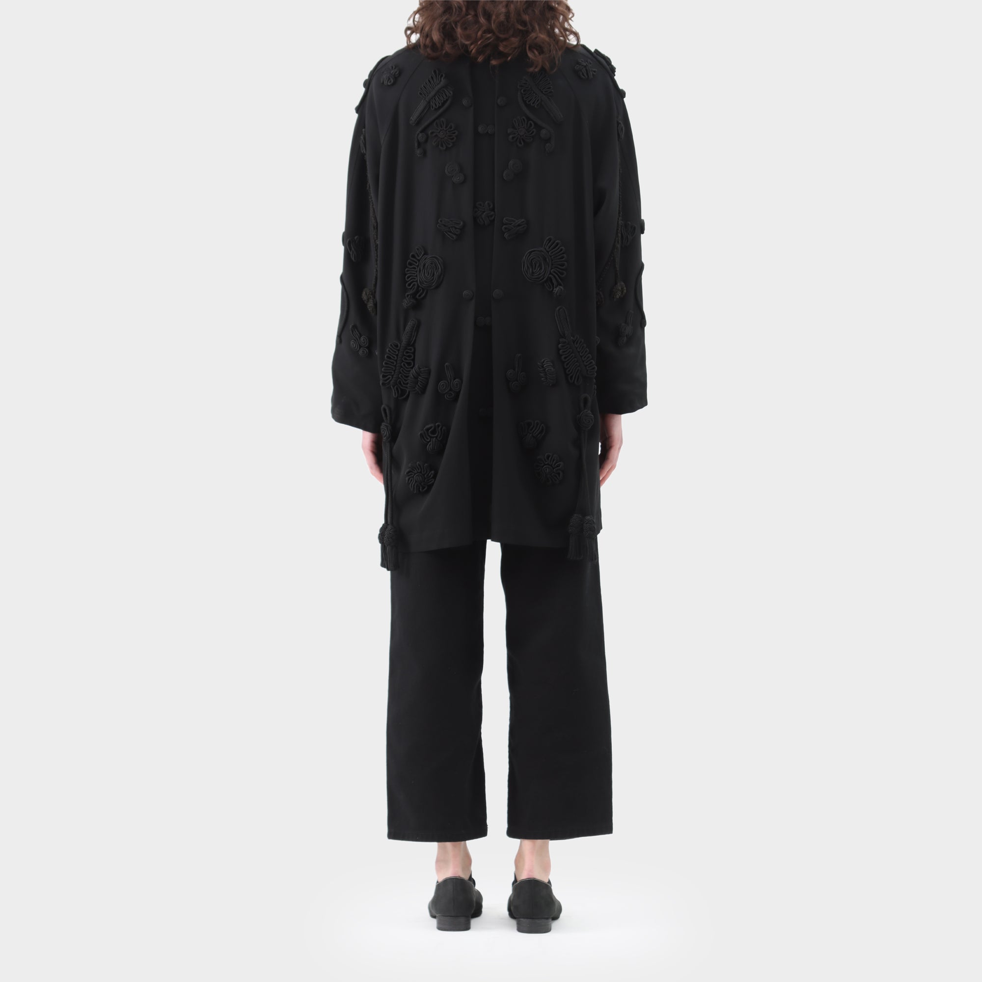 Yohji Yamamoto rope applique half coat
