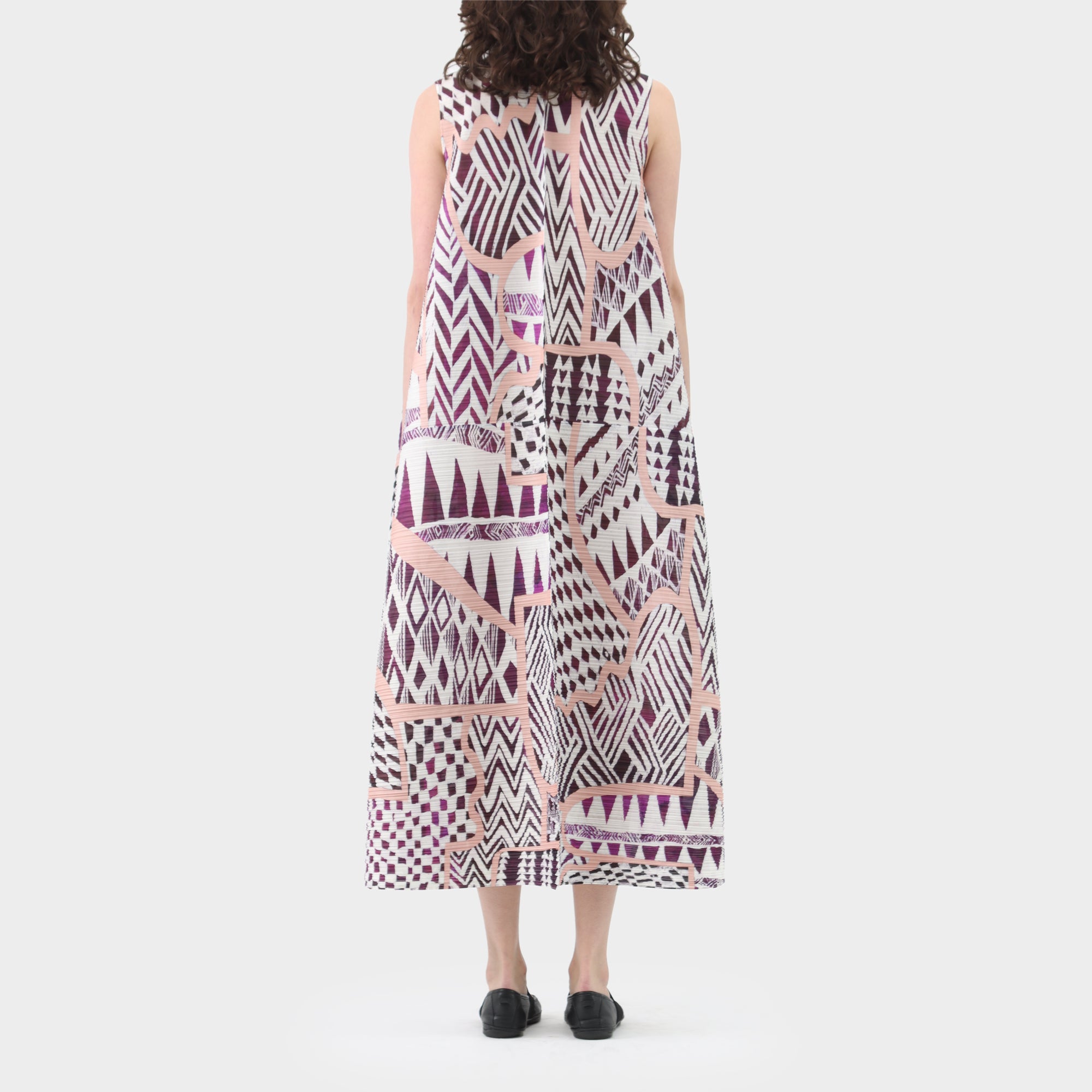 Pleats Please Wide Cut V-Neck Dress