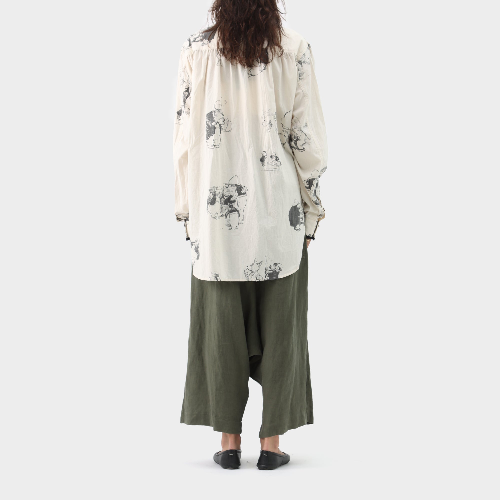 Aleksandr Manamis Cotton Printed Wide Placket Shirt