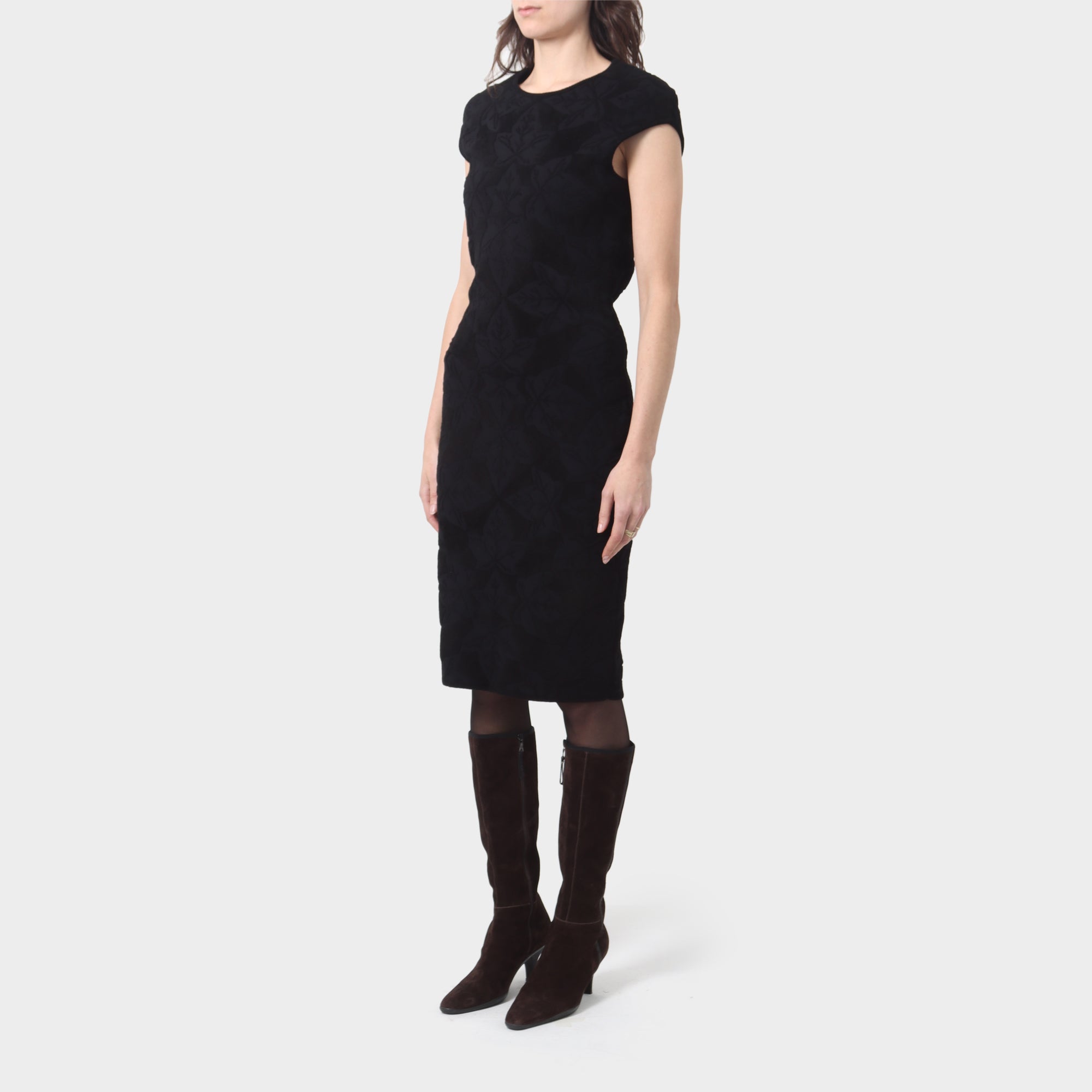 Alexander McQueen Ivy Pattern Stretch Bodycon Dress