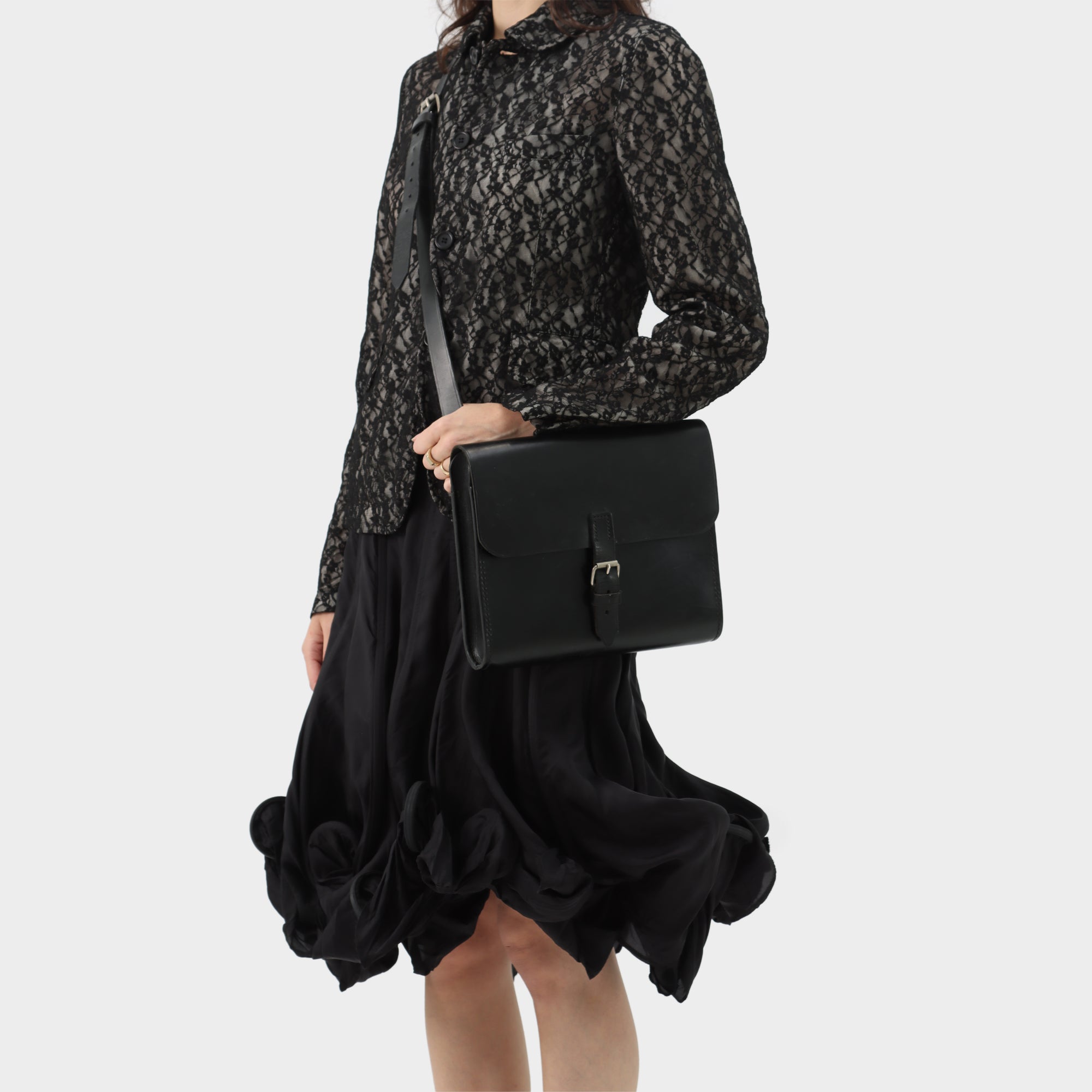 Ann Demeulemeester Hand Sewn Leather Satchel