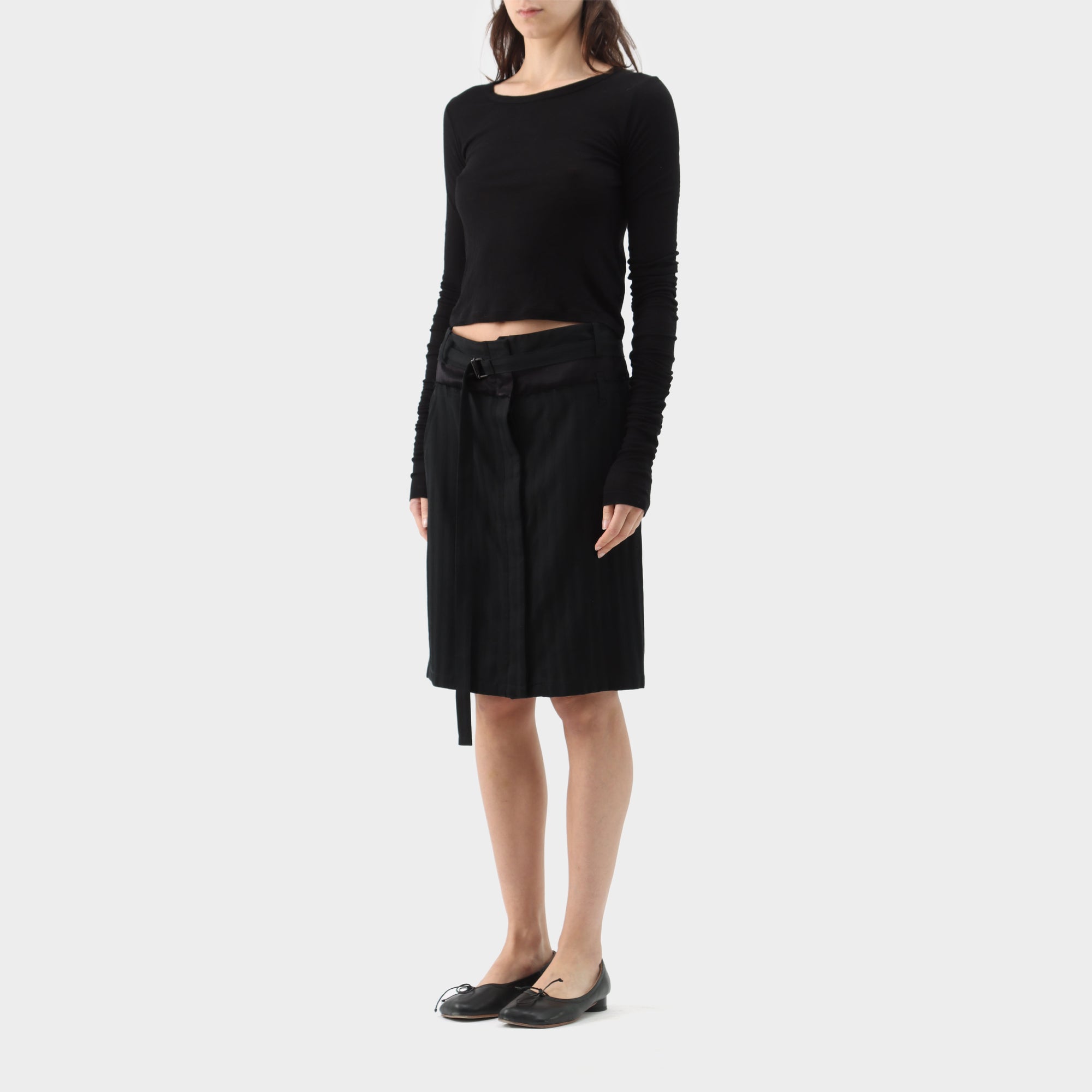 Ann Demeulemeester Cotton Blend Pinstripe Skirt
