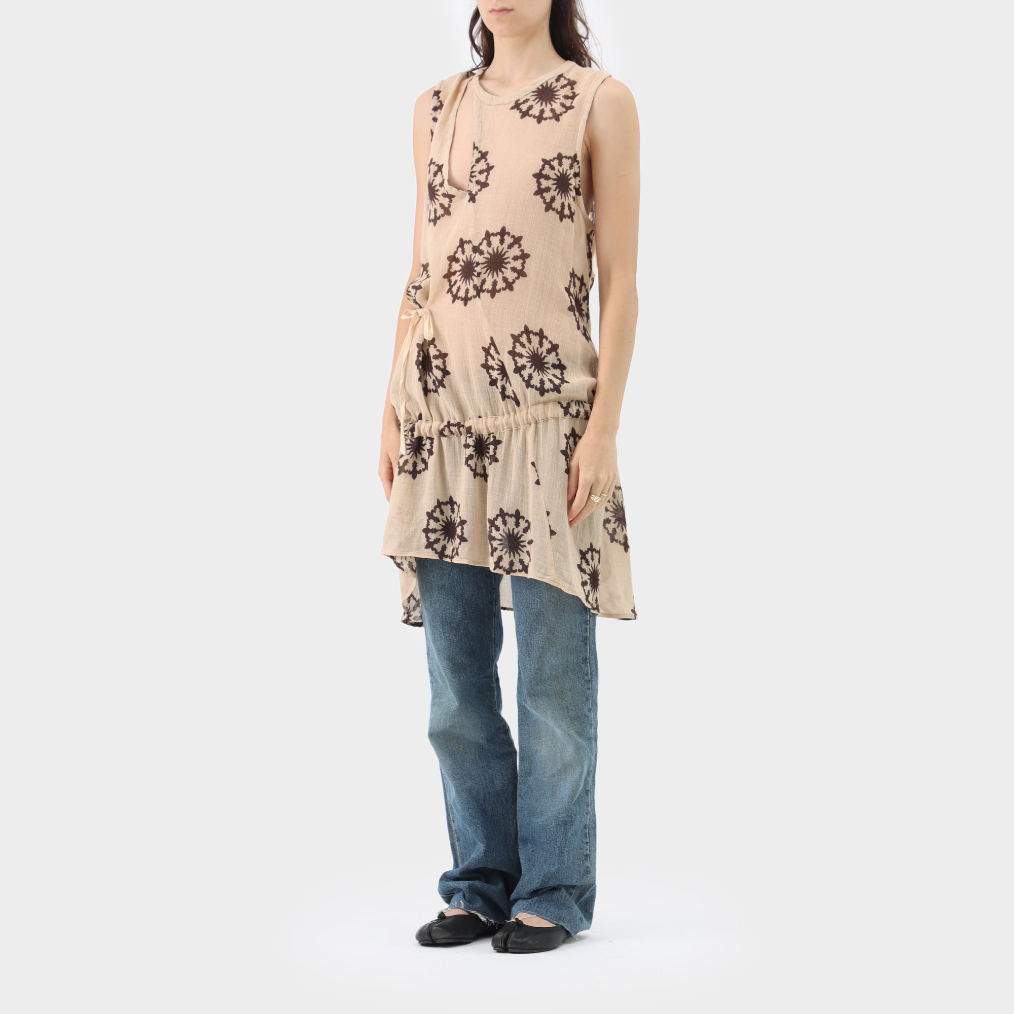 Ann Demeulemeester Printed Linen Blend Dress