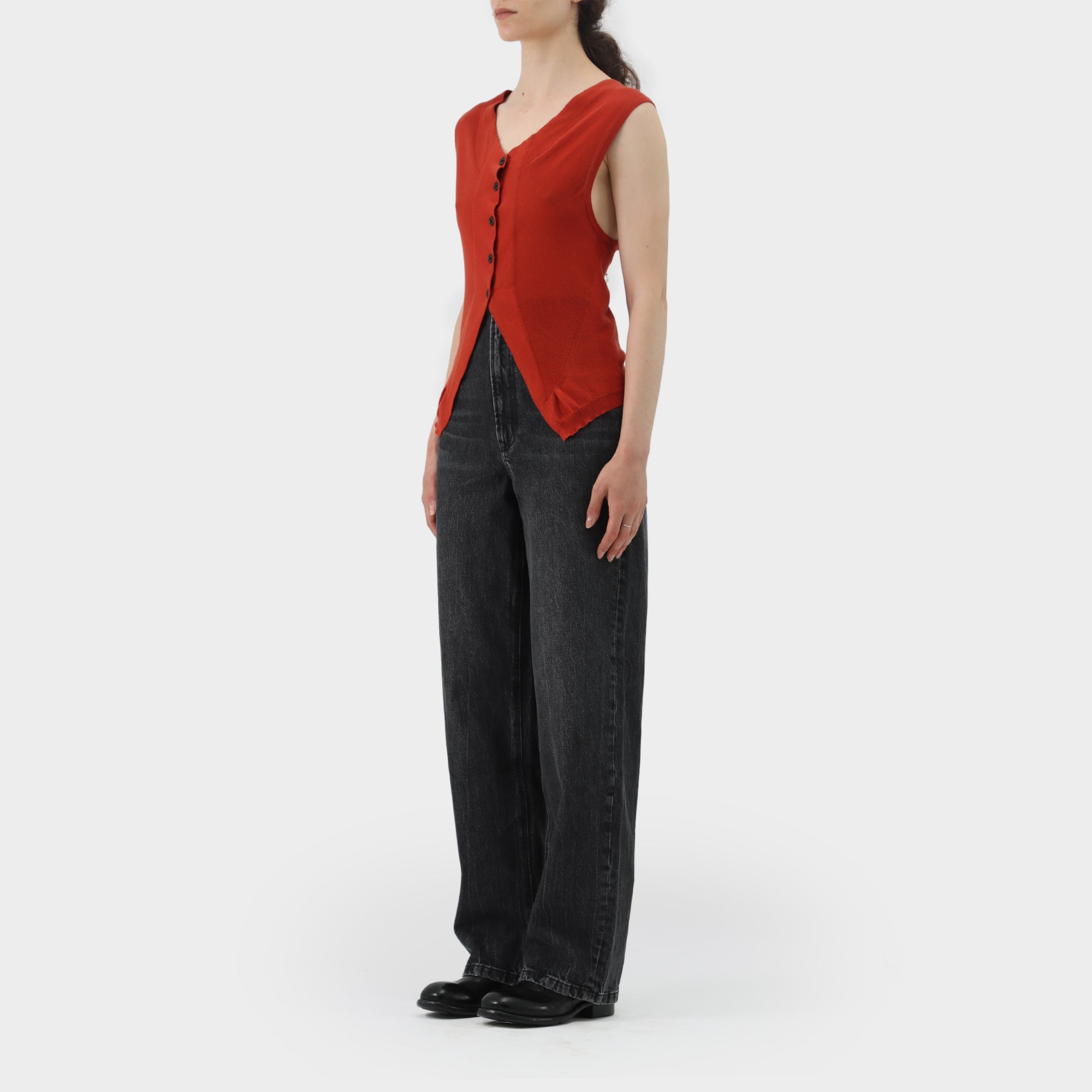 Ann Demeulemeester Cotton / Cashmere Button Up Vest