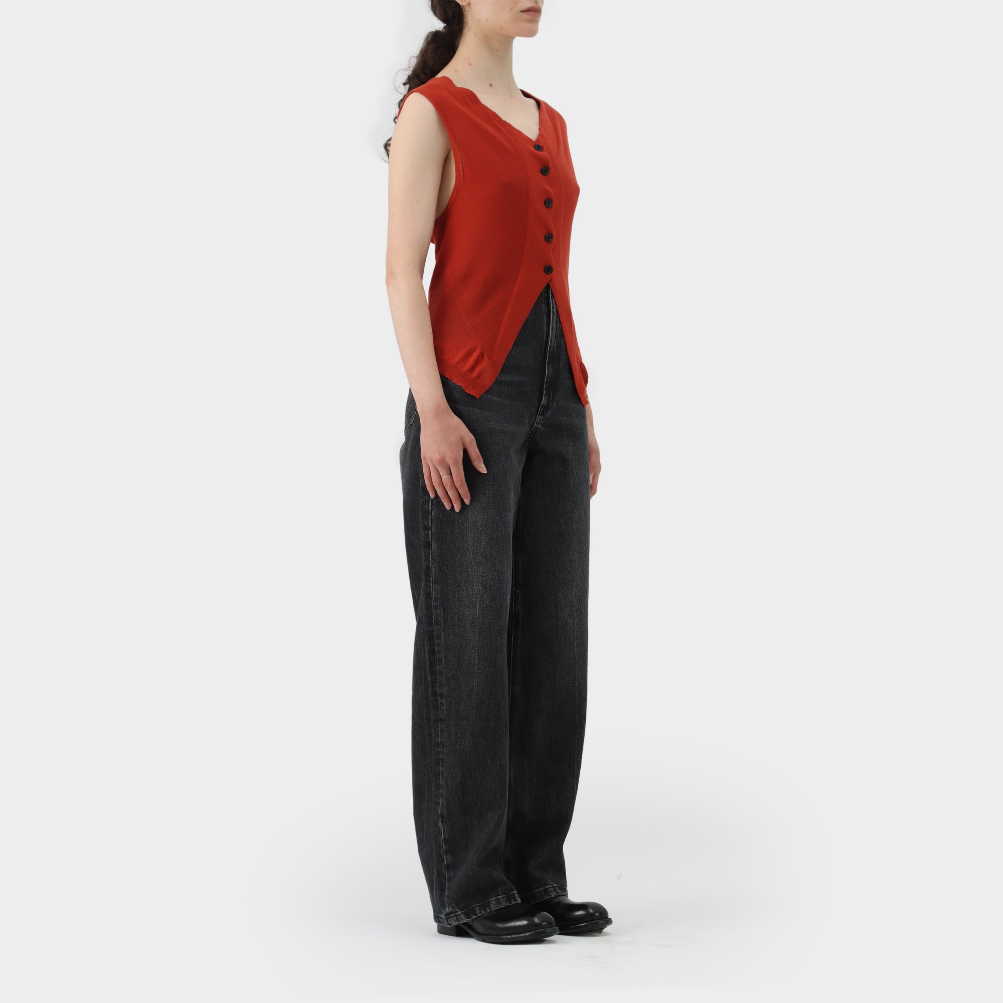 Ann Demeulemeester Cotton / Cashmere Button Up Vest