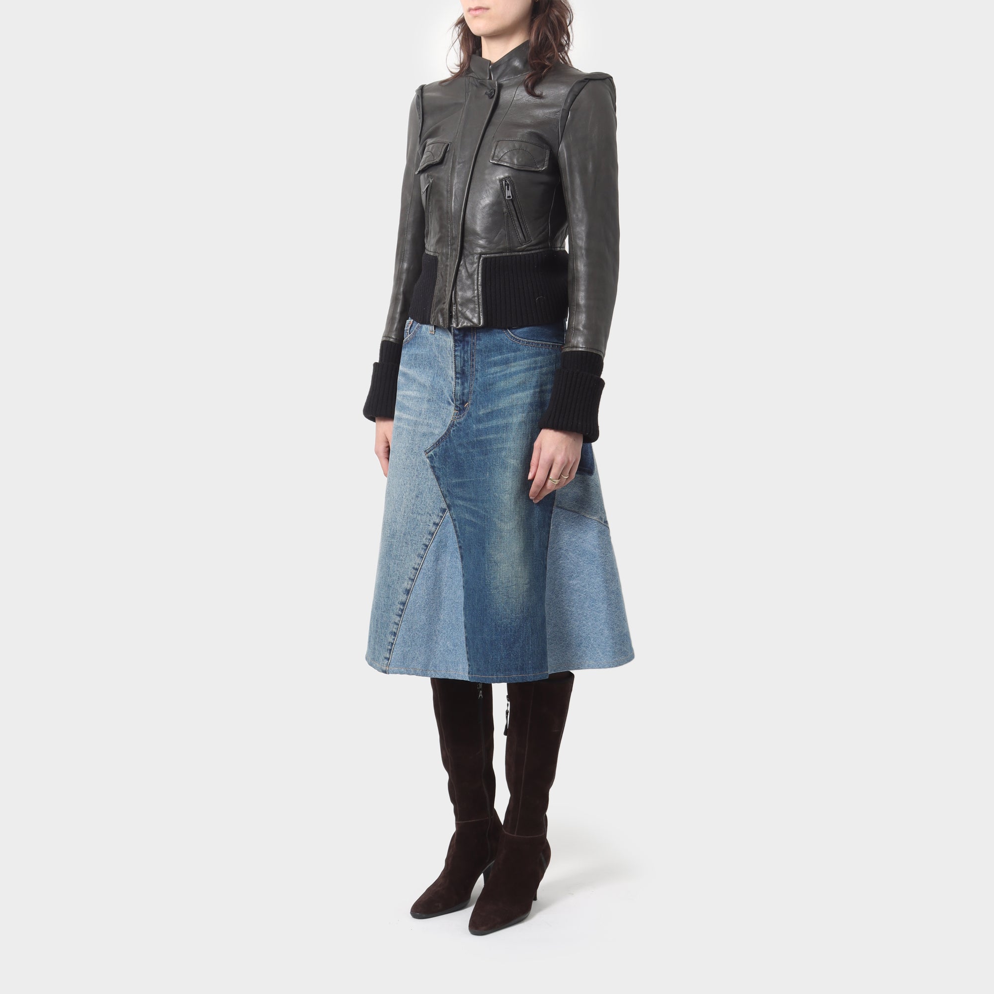 Ann Demeulemeester Leather Bomber Jacket