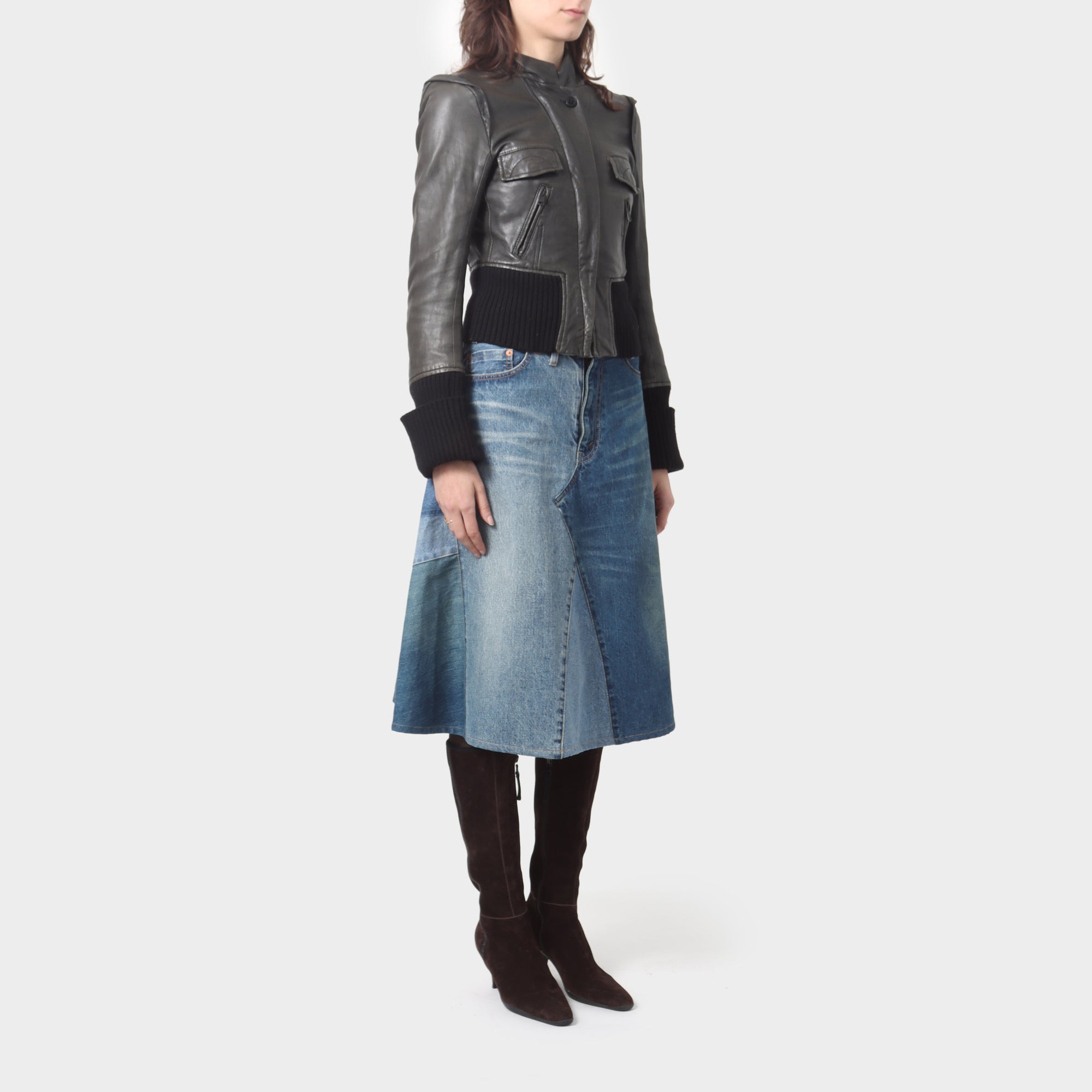 Ann Demeulemeester Leather Bomber Jacket