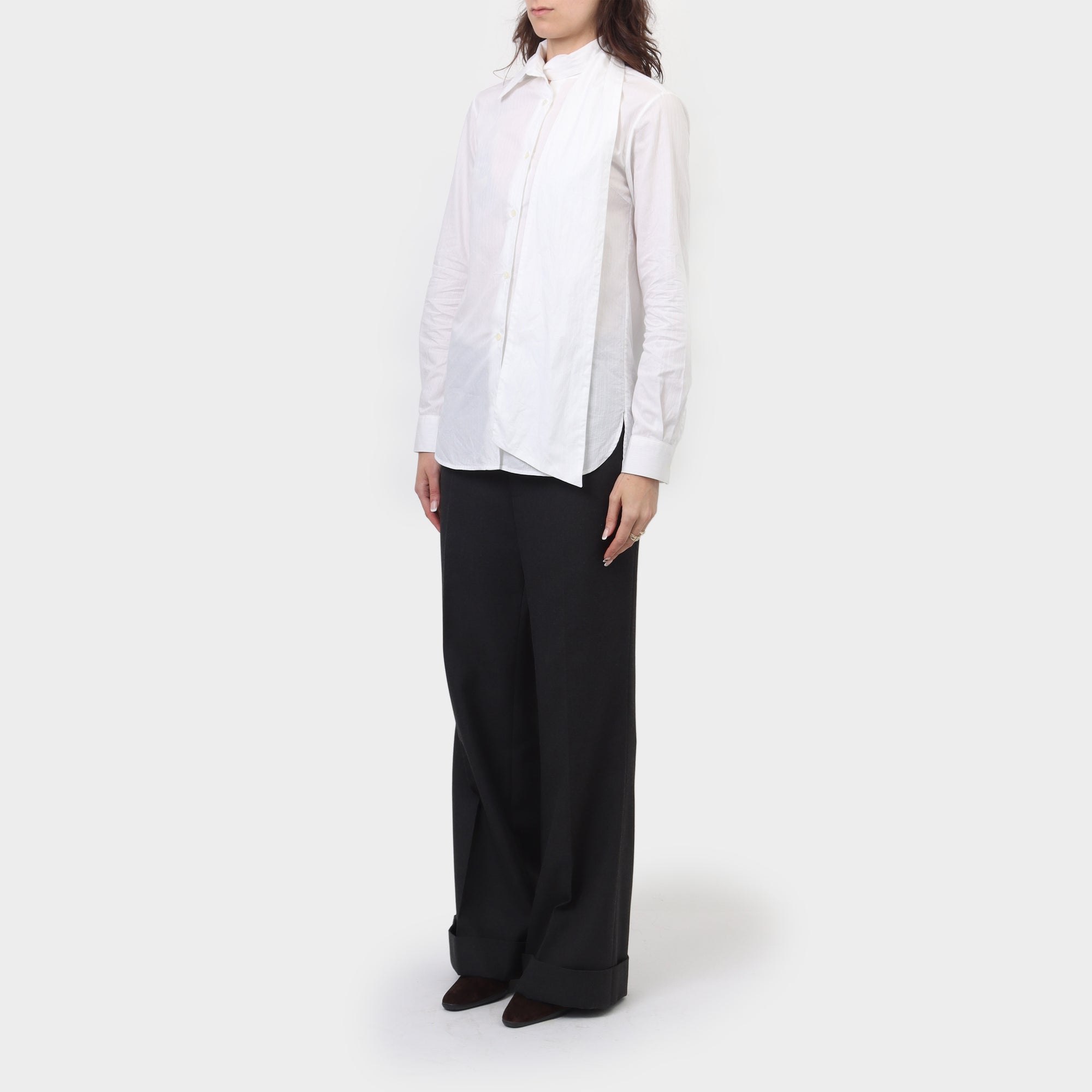 Ann Demeulemeester Wrap Collar Button Up