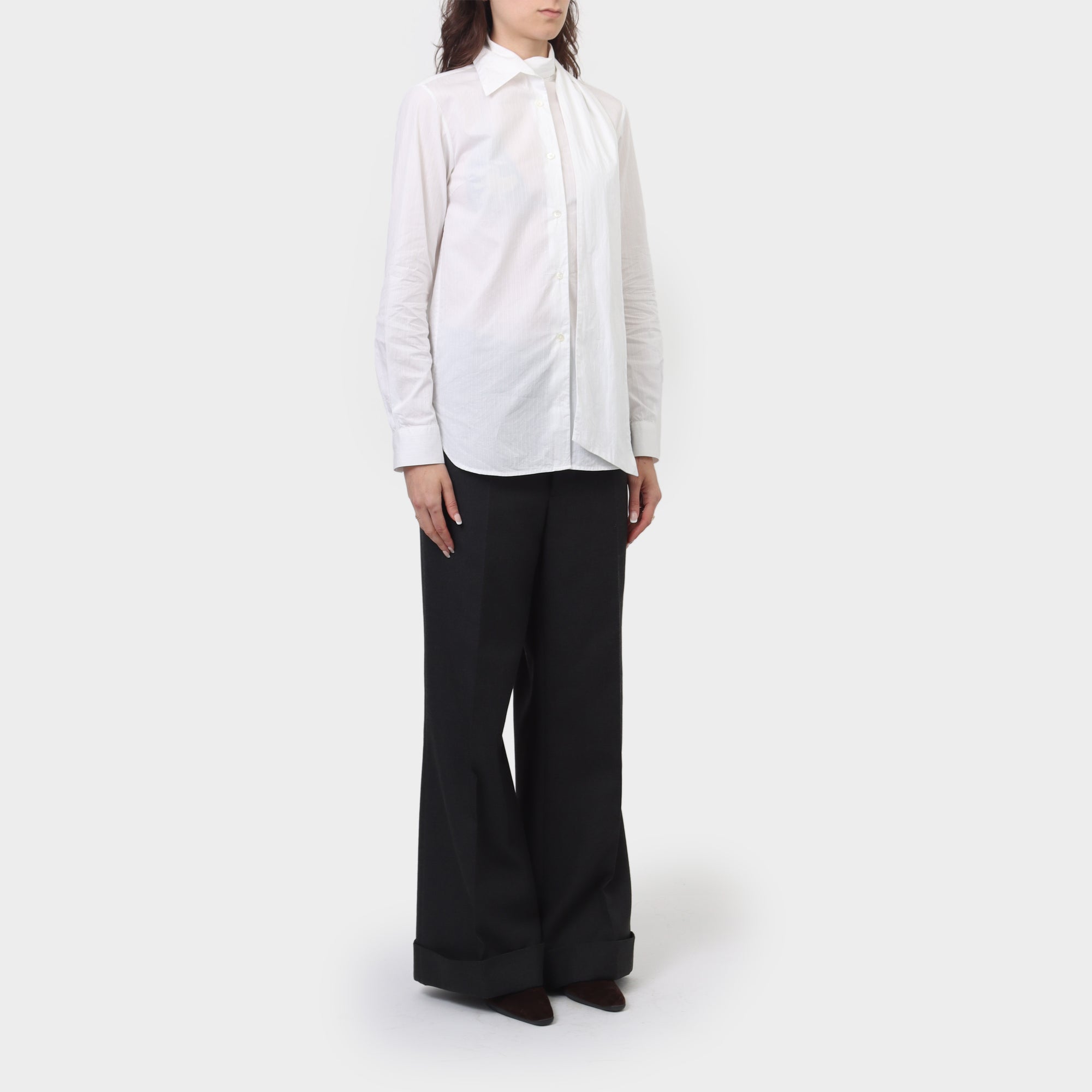 Ann Demeulemeester Wrap Collar Button Up