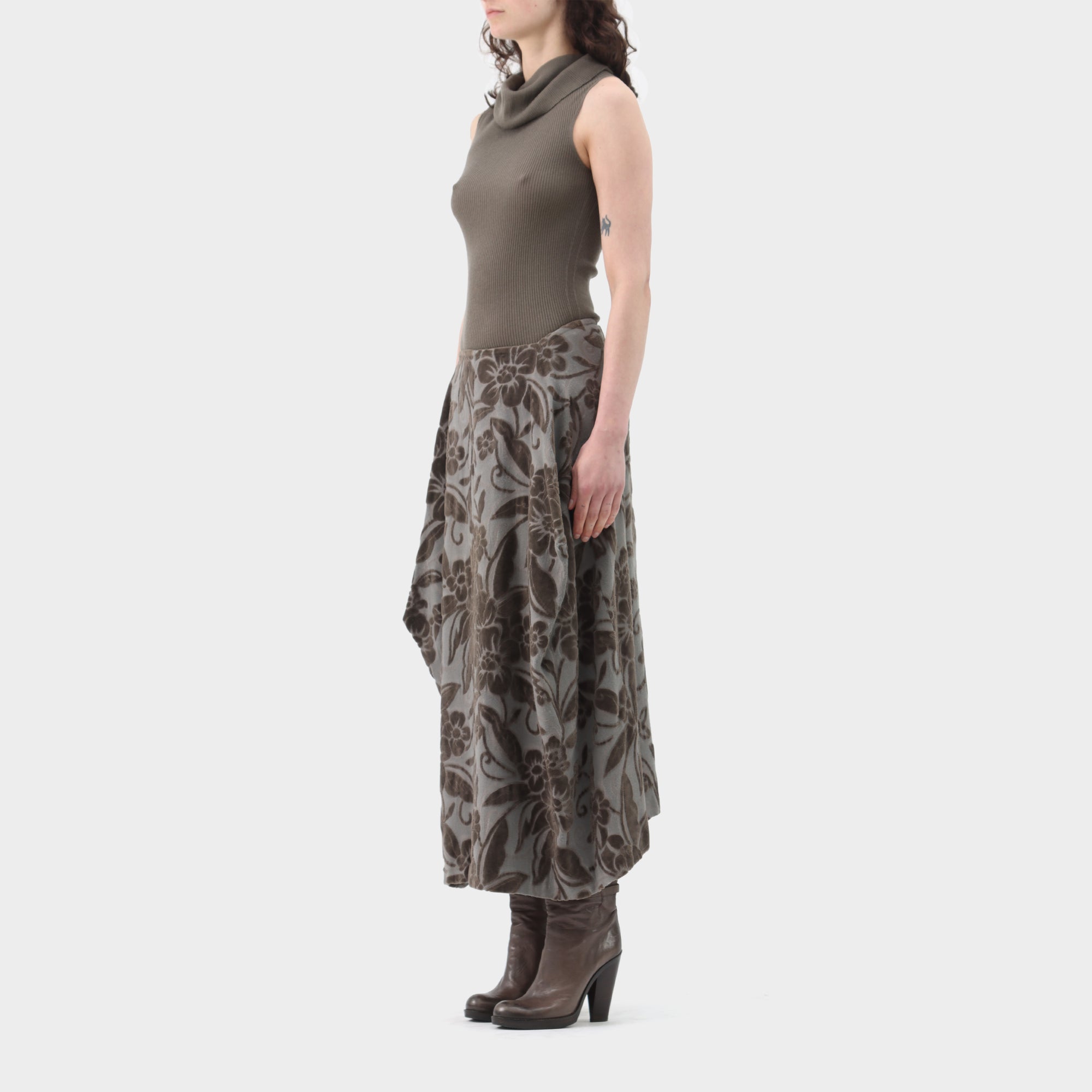 Comme des Garçons Floral Velvet Skirt