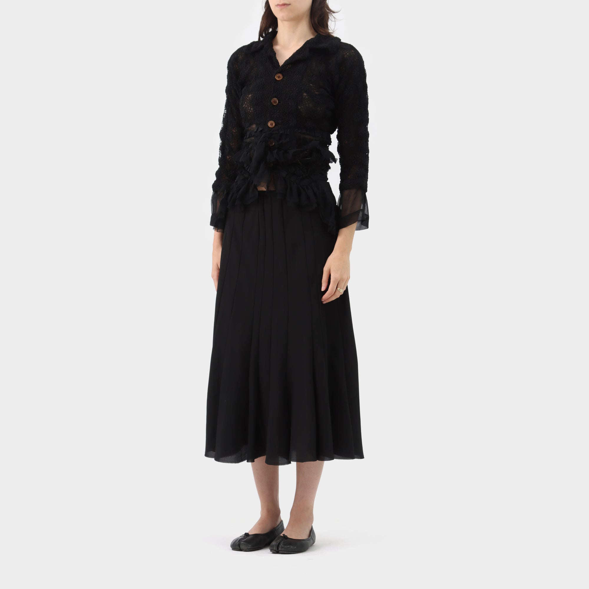 Comme des Garçons Broken Bride Floral Lace Ruffled Jacket
