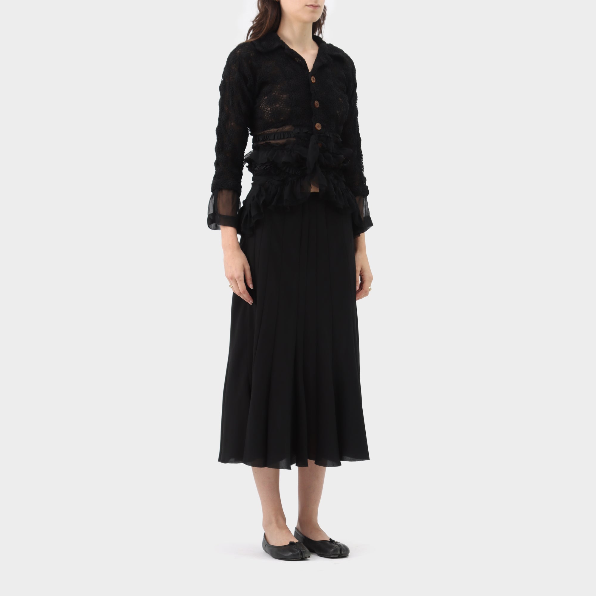 Comme des Garçons Broken Bride Floral Lace Ruffled Jacket
