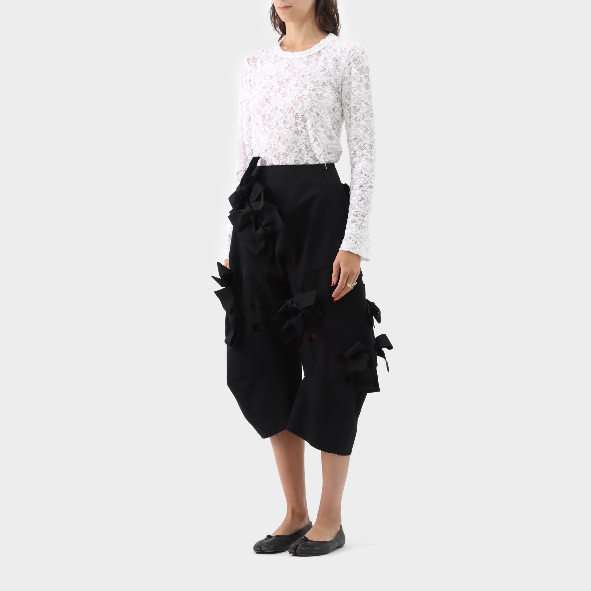 Comme des Garçons Wool Bow Cut Out Pants