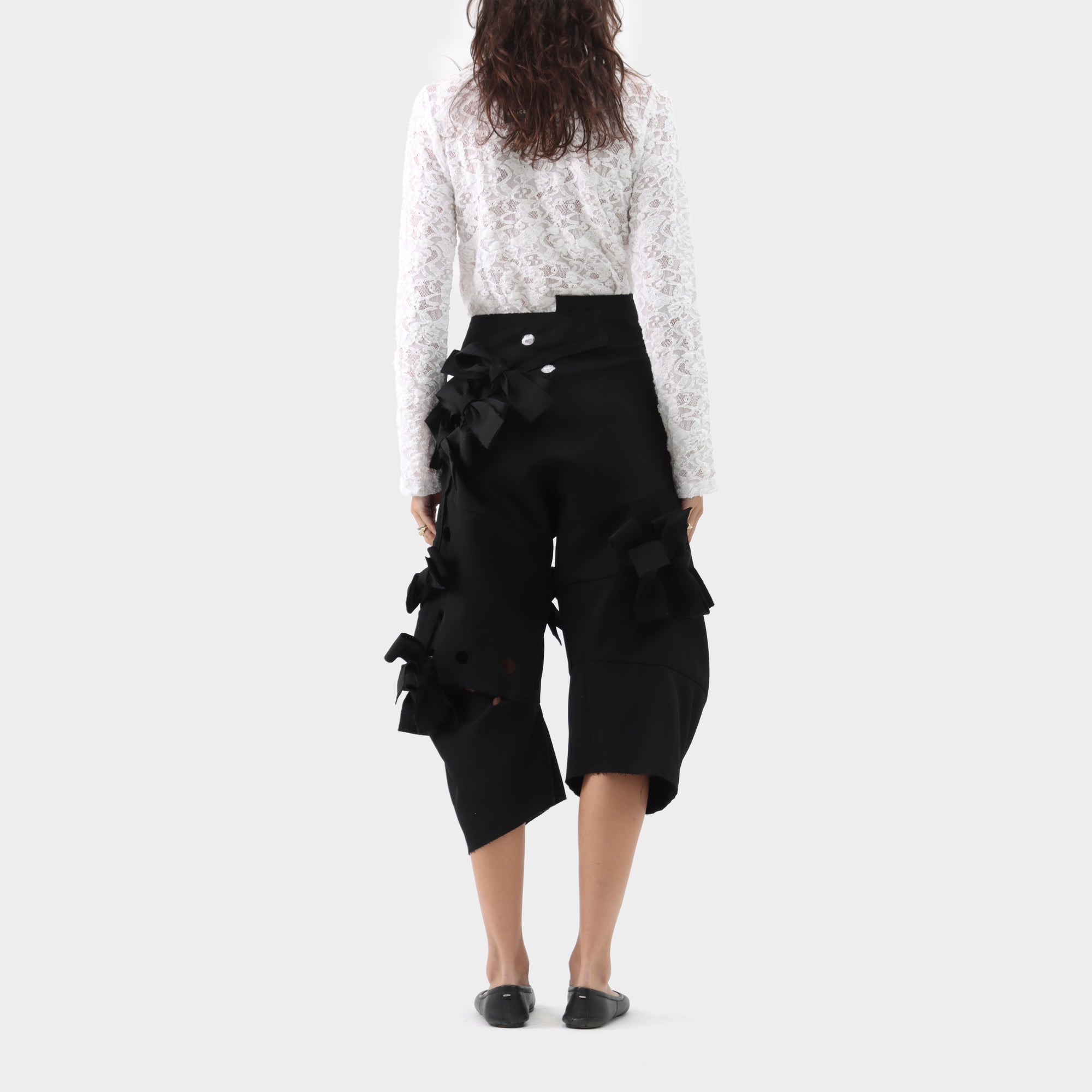 Comme des Garçons Wool Bow Cut Out Pants