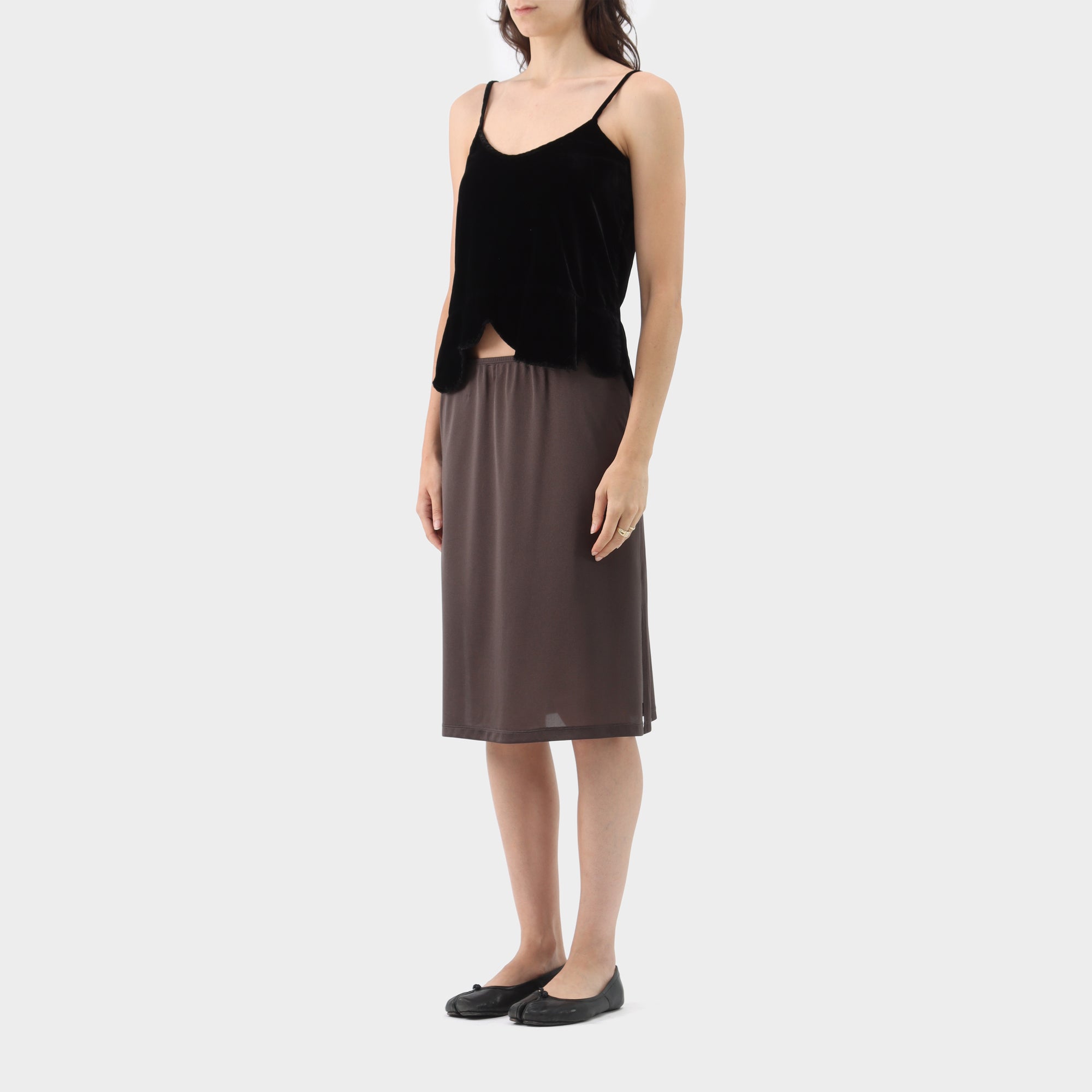 Comme des Garçons Comme des Garçons Velvet Scalloped Edge Cami