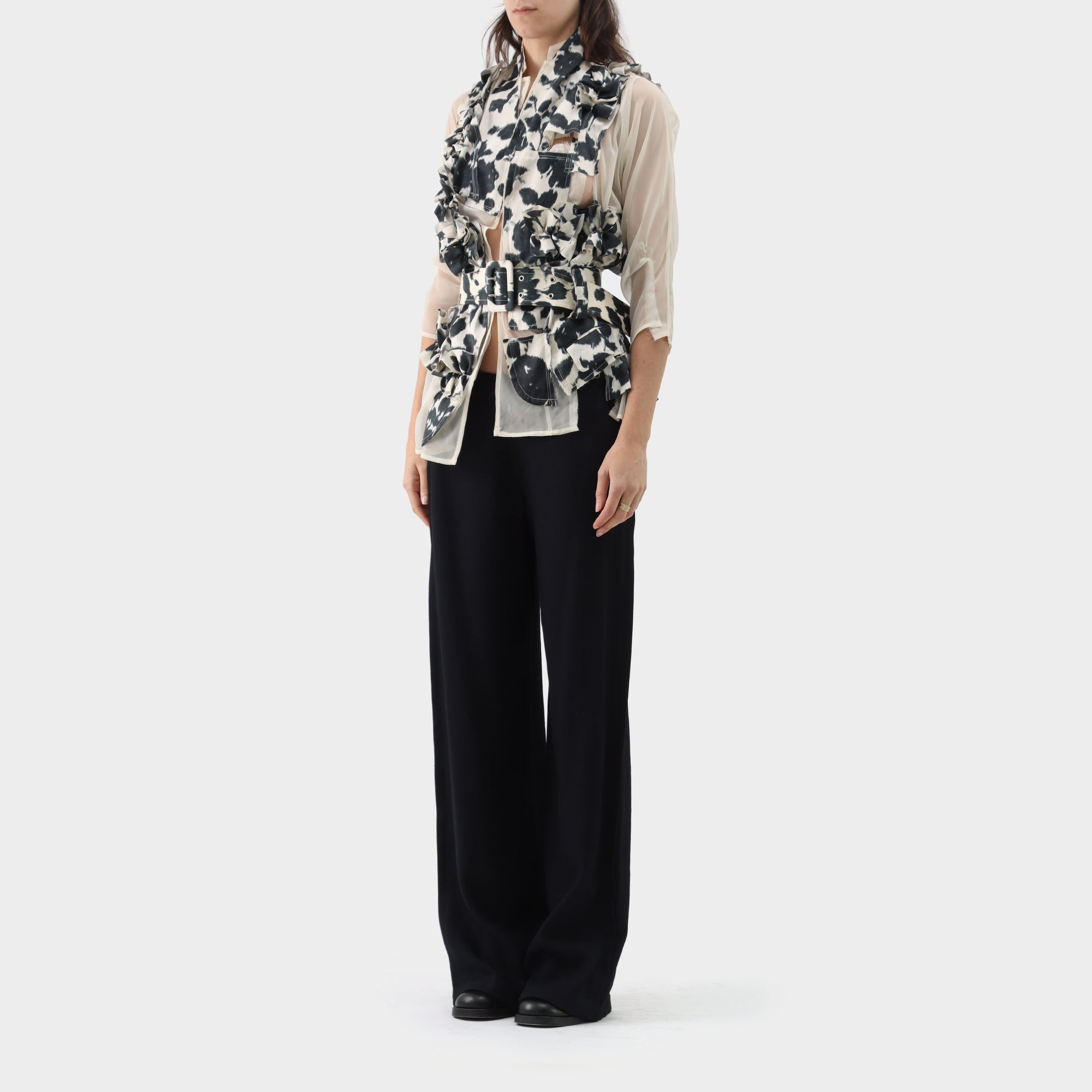 Comme des Garçons Printed Deconstructed Belt Jacket