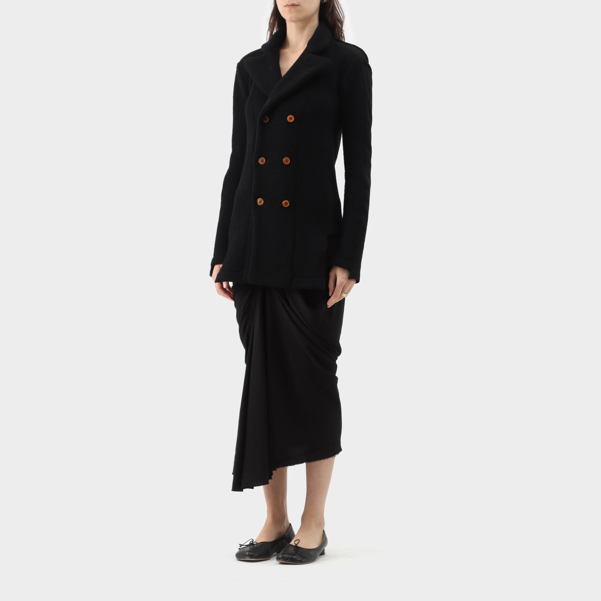 Comme des Garçons Wool Knit Double Breasted Jacket