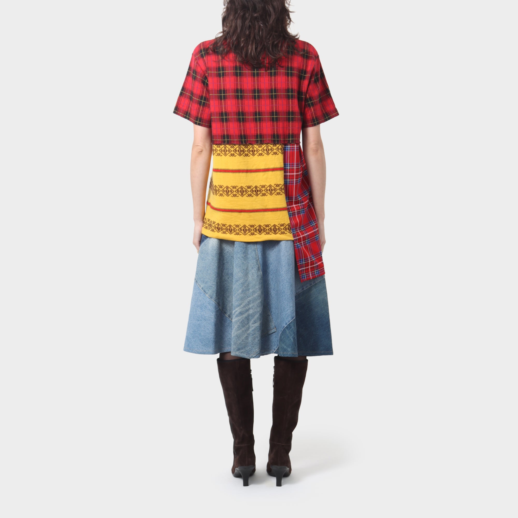 Comme des Garçons Plaid Jersey Panel Top