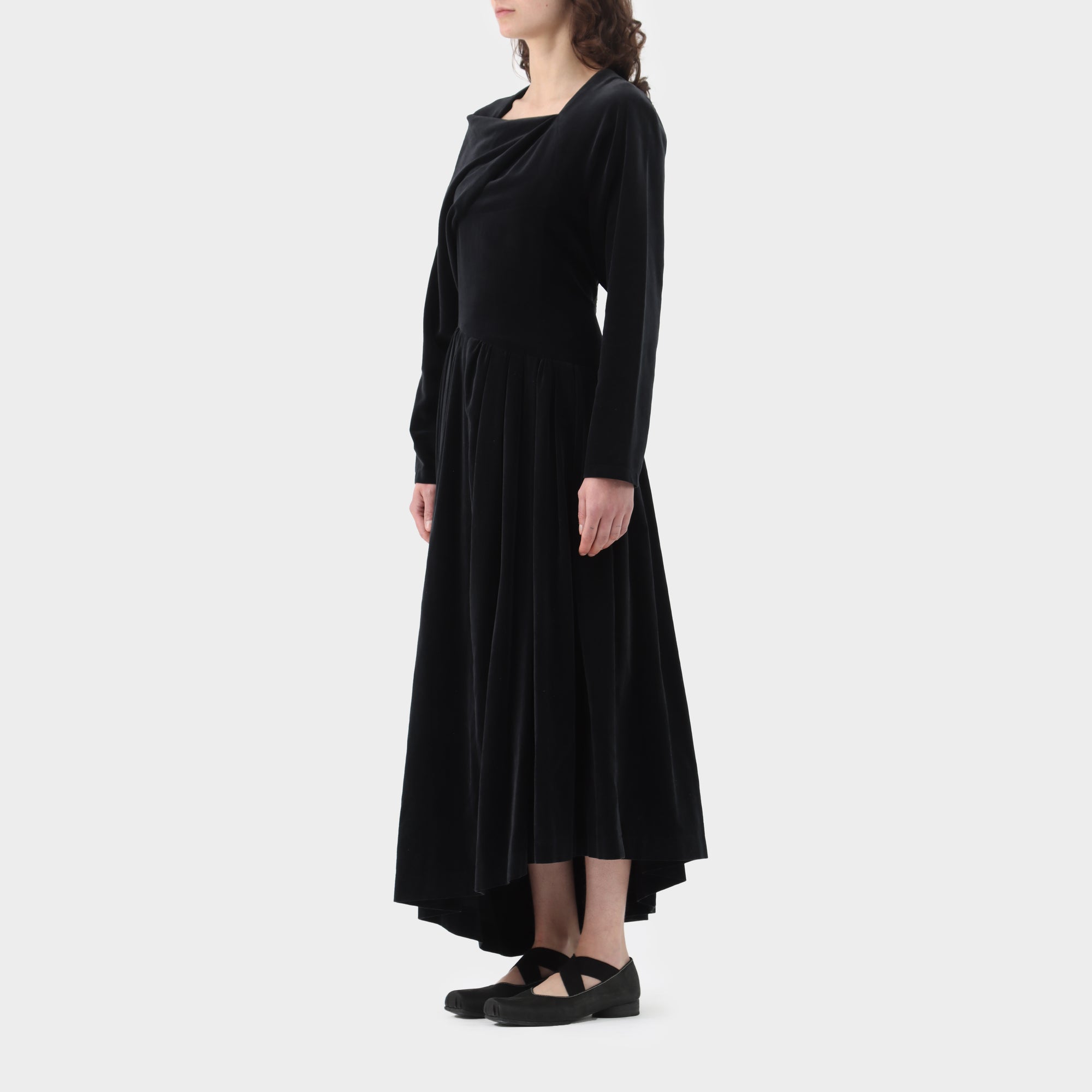 Comme des Garçons Noir Velvet Folded Dress