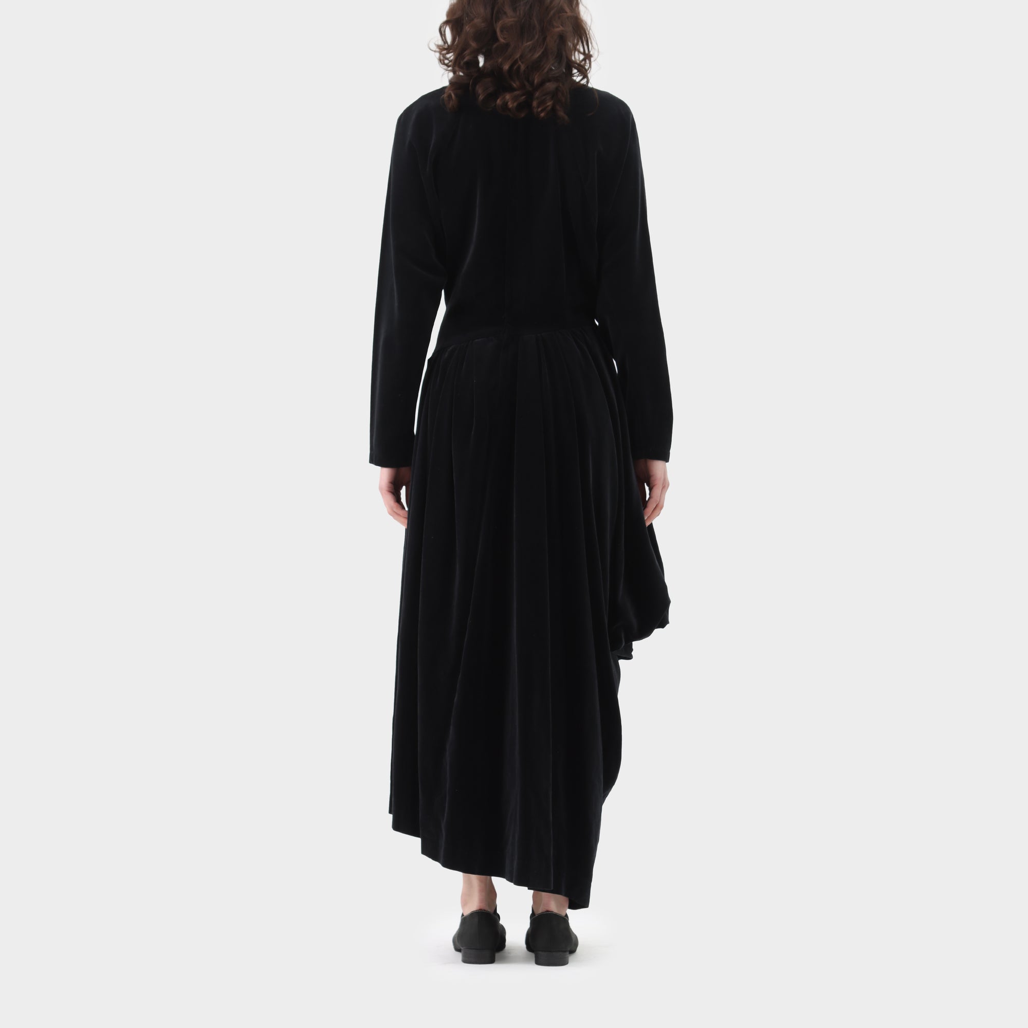 Comme des Garçons Noir Velvet Folded Dress