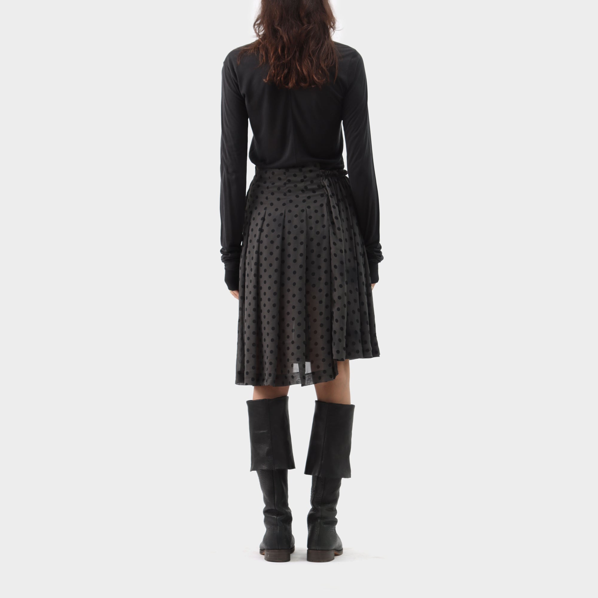 Comme des Garçons Polka Dot Gathered Midi Skirt