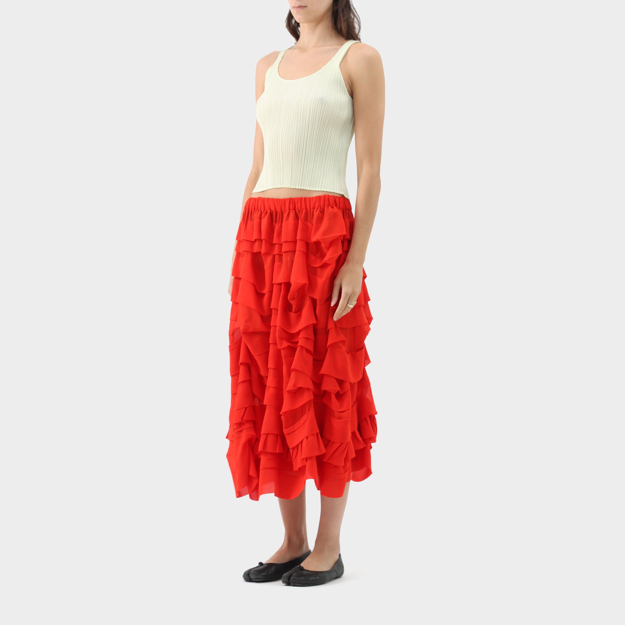 Comme Des Garçons Girl Chiffon Ruffle Skirt