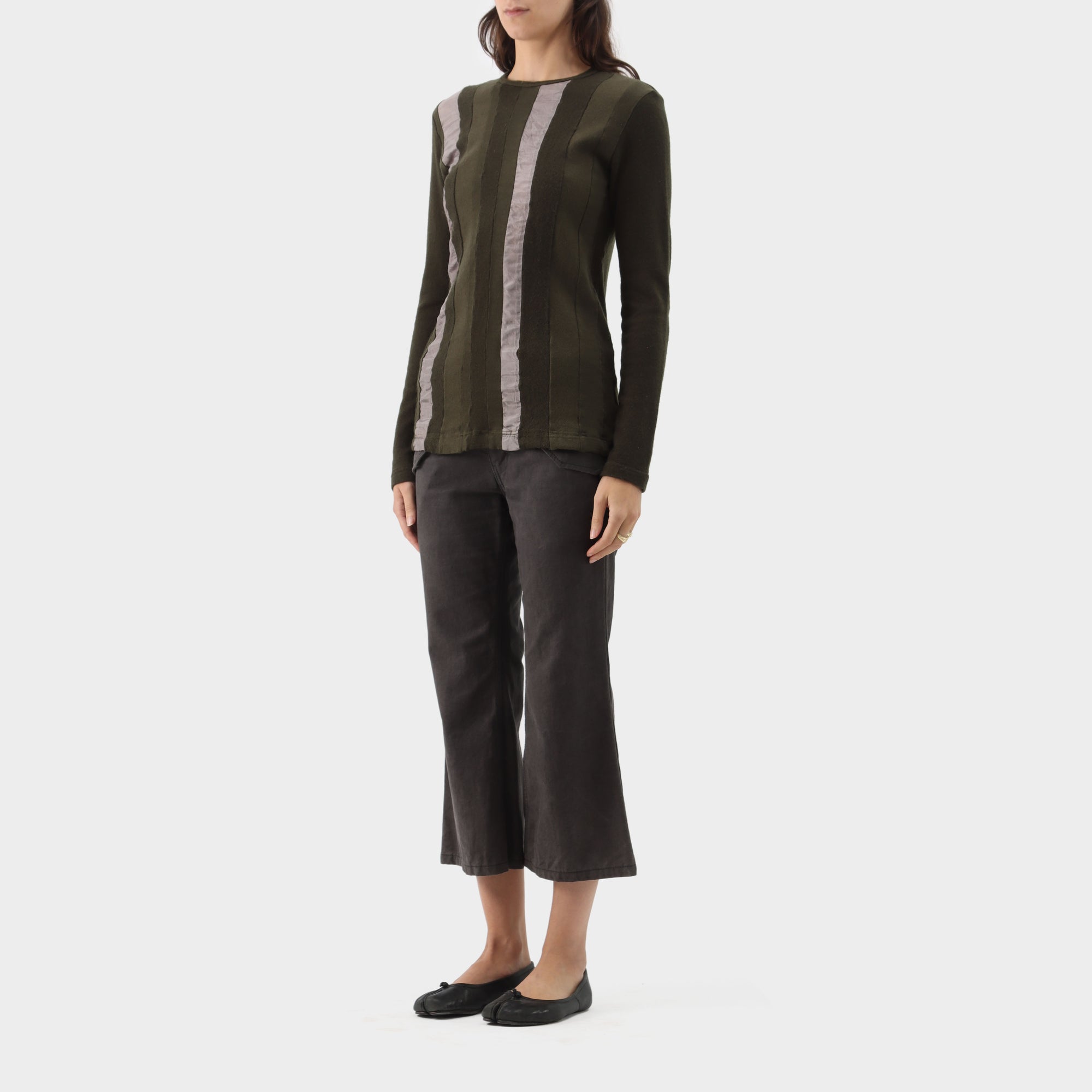 Comme Des Garçons Panelled Wool Knit Top
