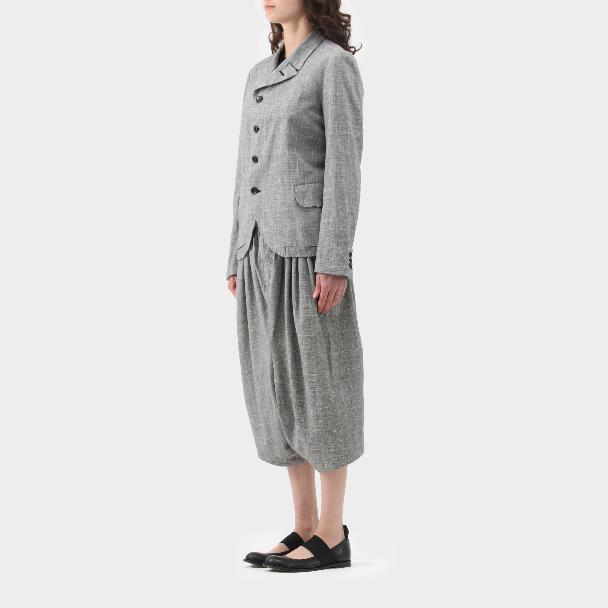 Comme des Garçons BLACK Plaid Blazer and Elastic Drop Pant Set