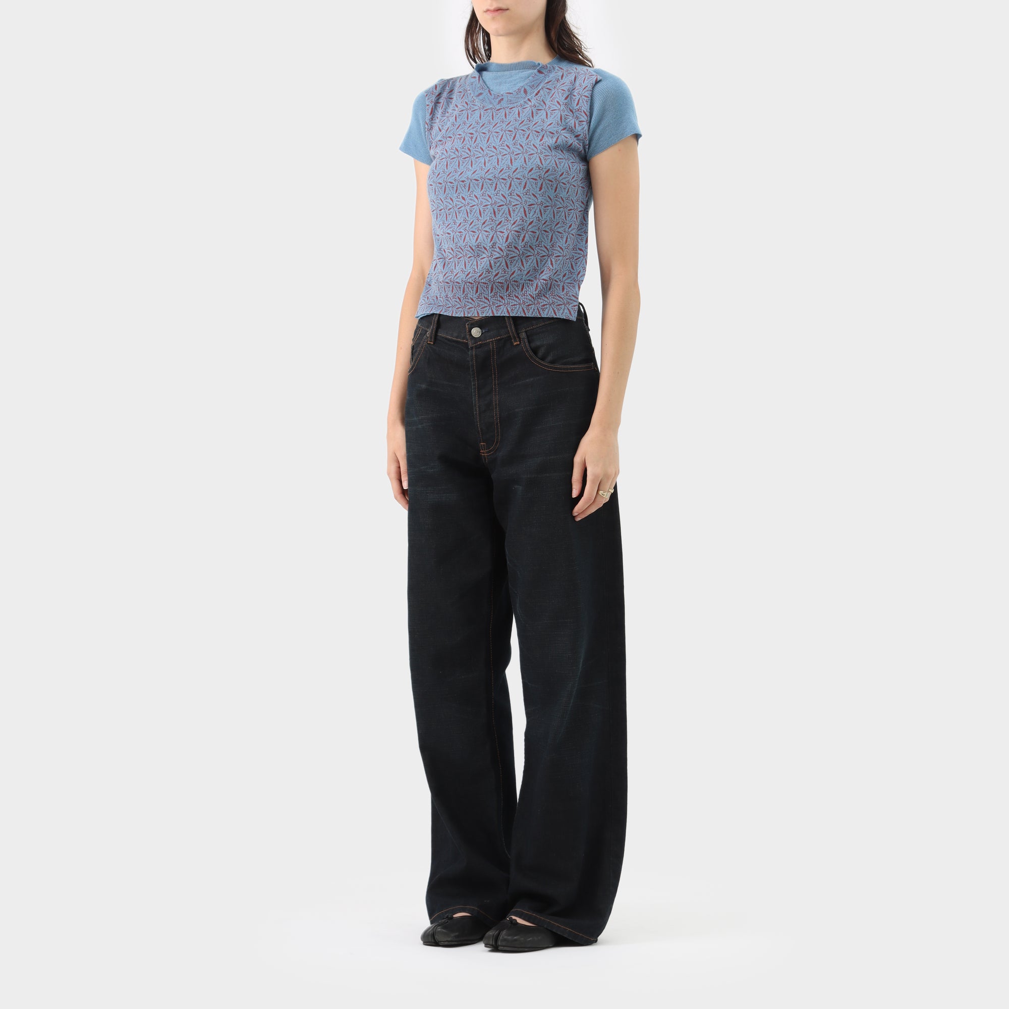Comme des Garçons Double Layered Patterned Shirt Vest