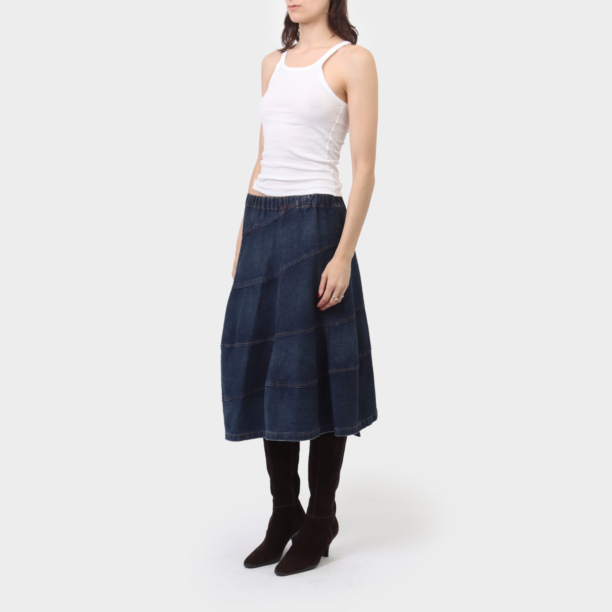 Comme des Garçons Tricot Denim Swirl Skirt