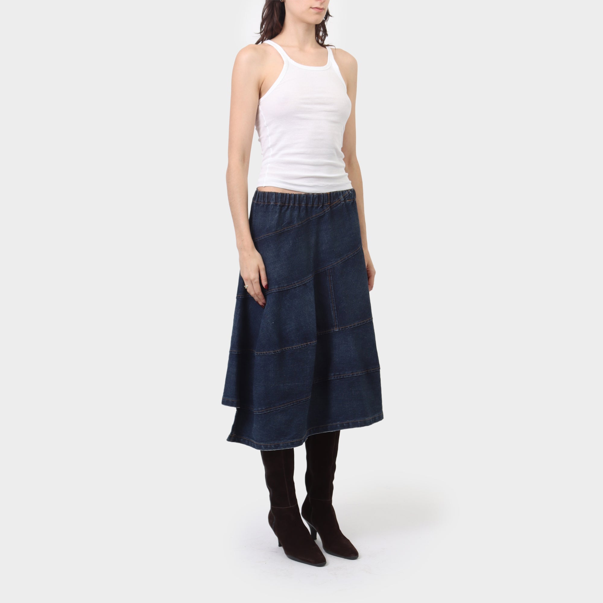 Comme des Garçons Tricot Denim Swirl Skirt