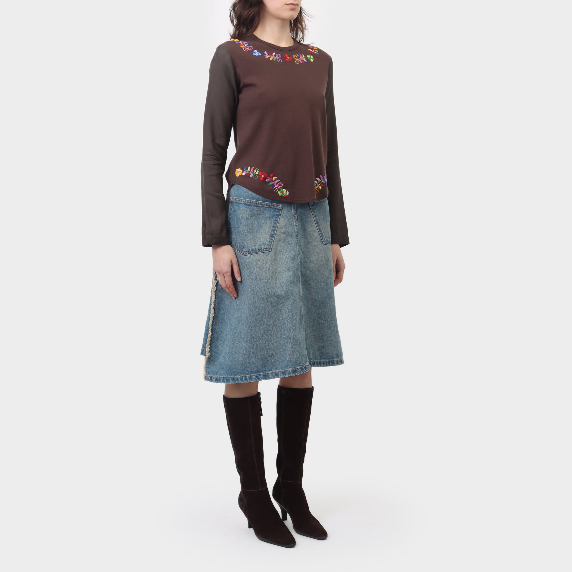 Comme des Garçons Tricot Floral Embroidered Long Sleeve