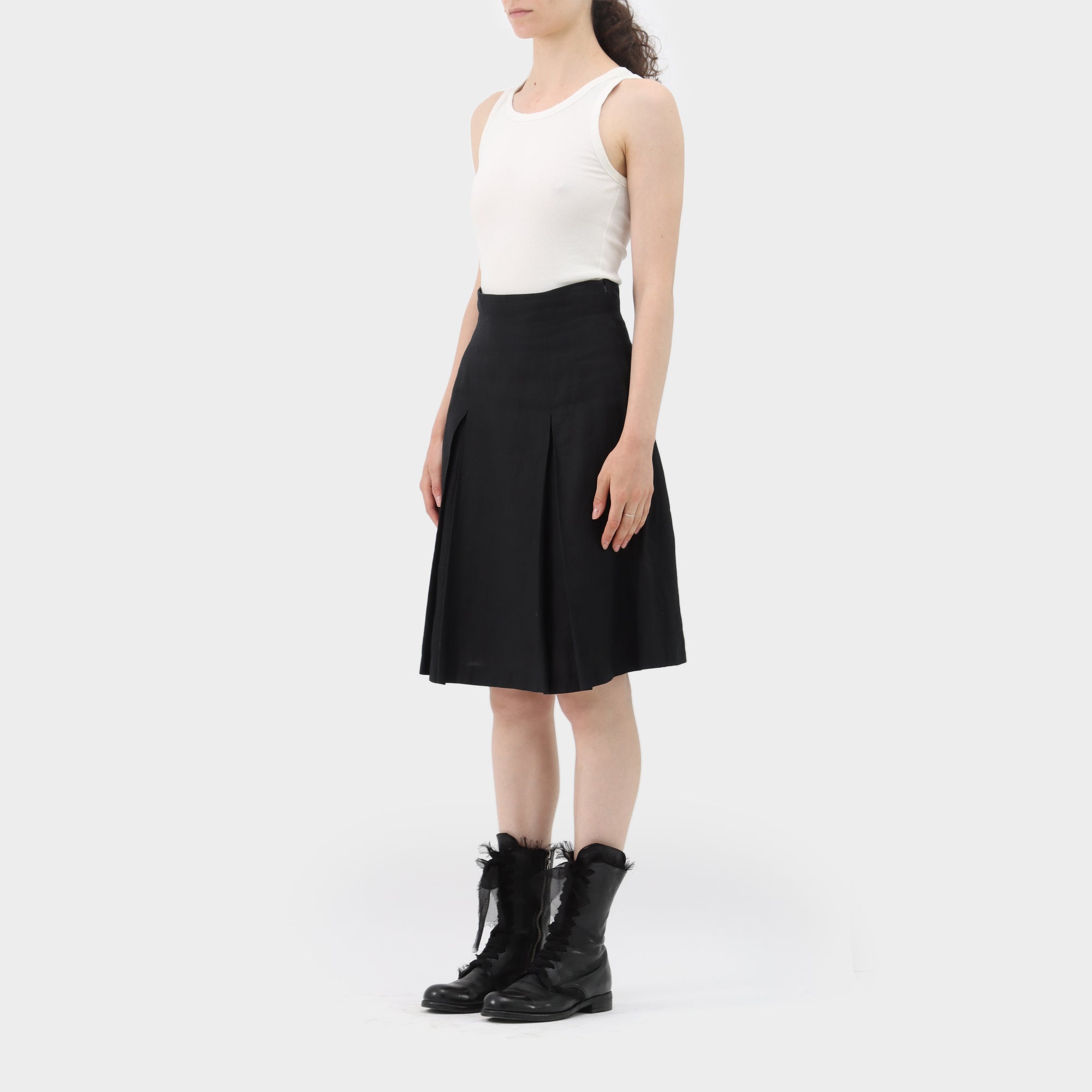 Comme des Garçons Tricot Linen Box Pleat Skirt