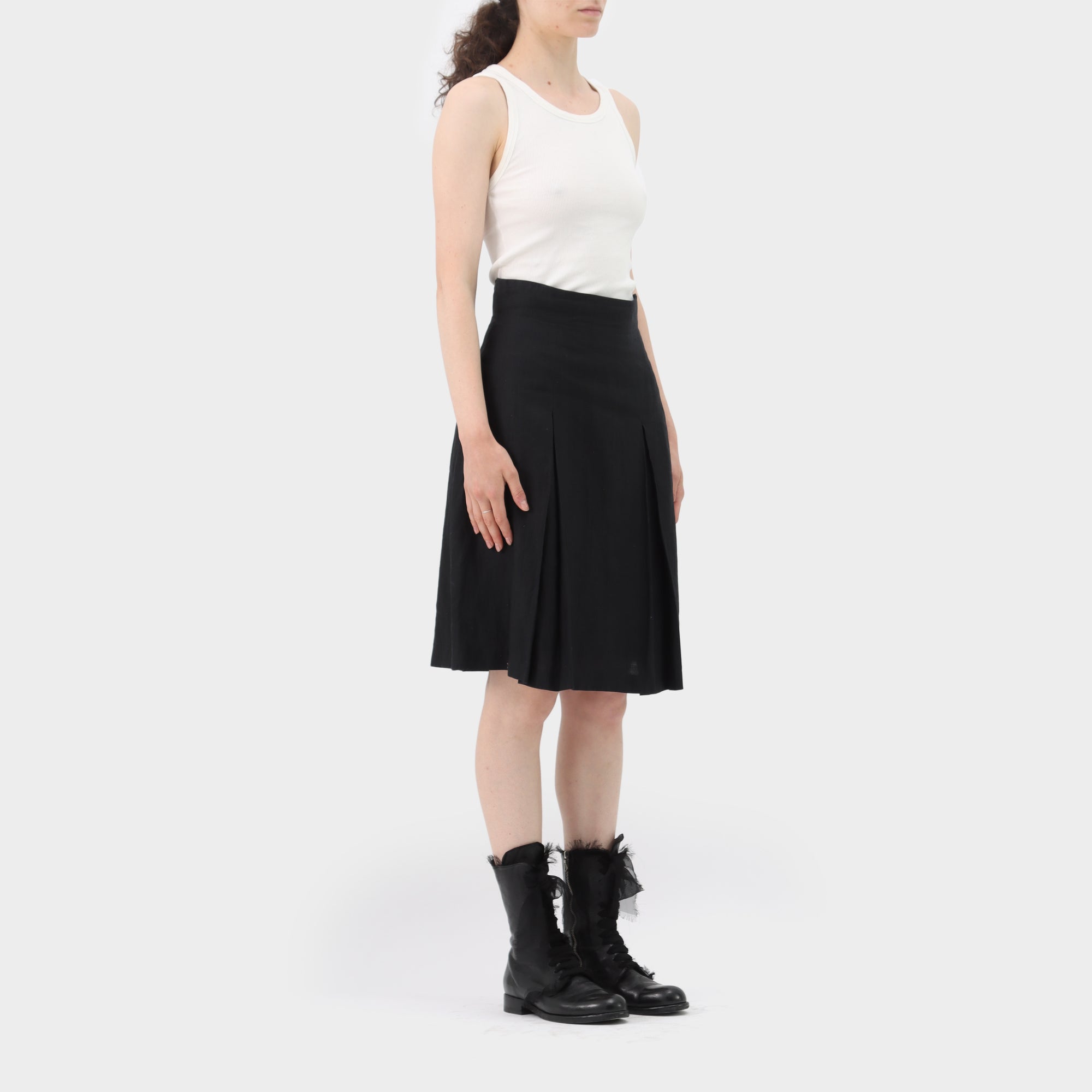 Comme des Garçons Tricot Linen Box Pleat Skirt