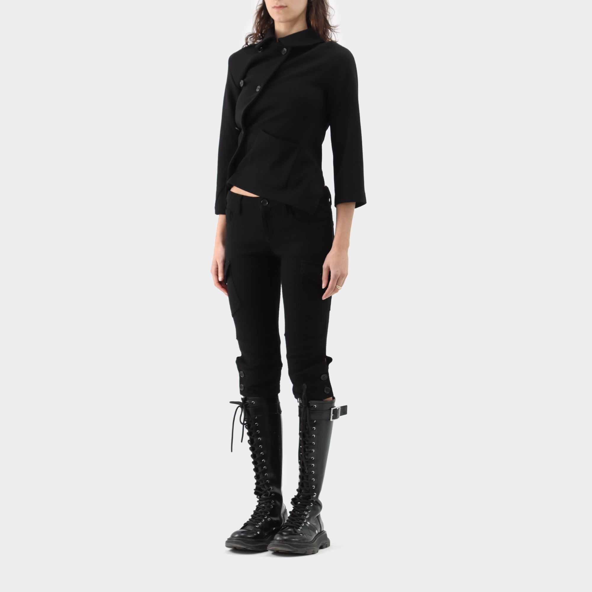 Comme des Garçons Comme des Garçons Wool Jersey Twist Half Sleeve Jacket