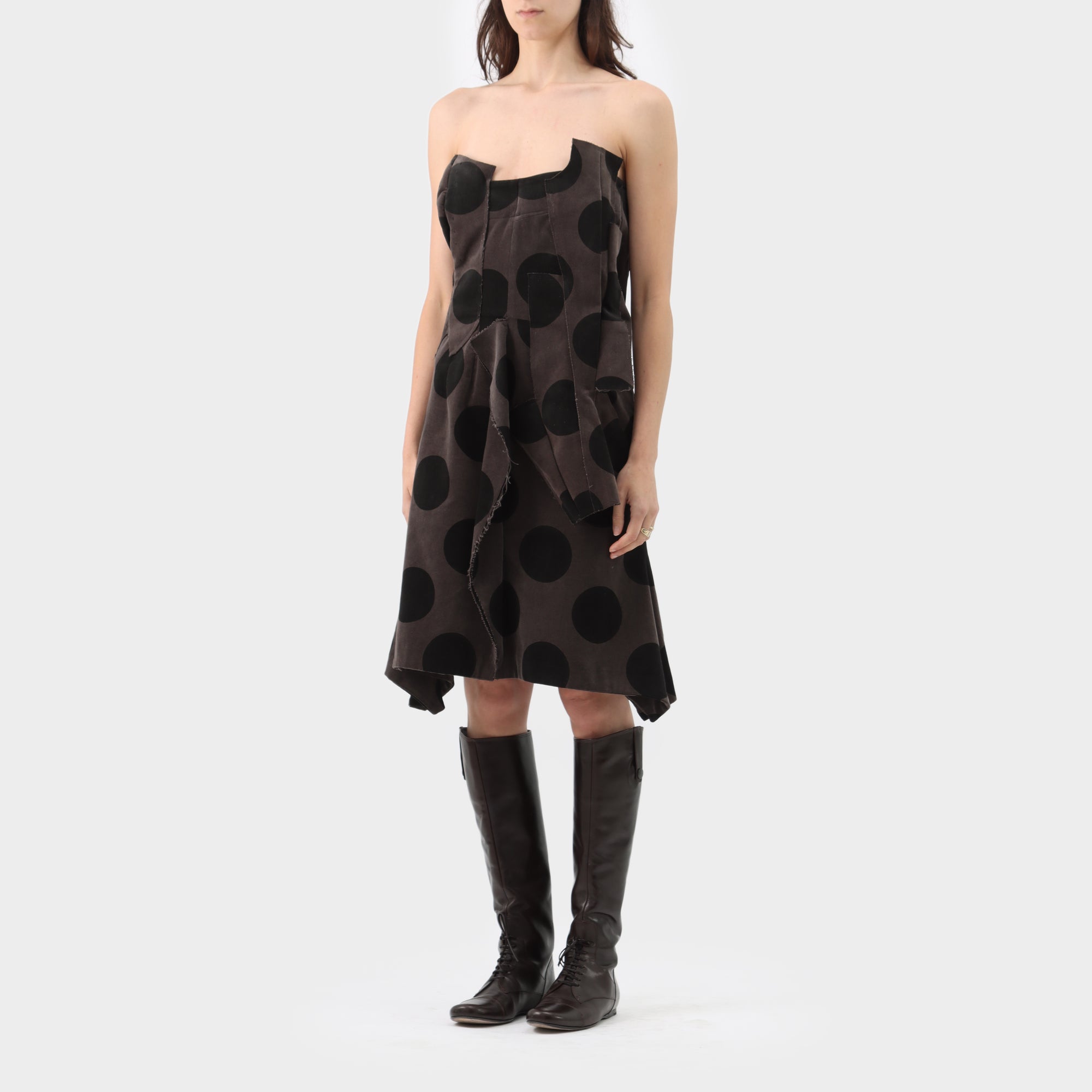 Comme des Garçons Reworked Velvet Polka Dot Dress
