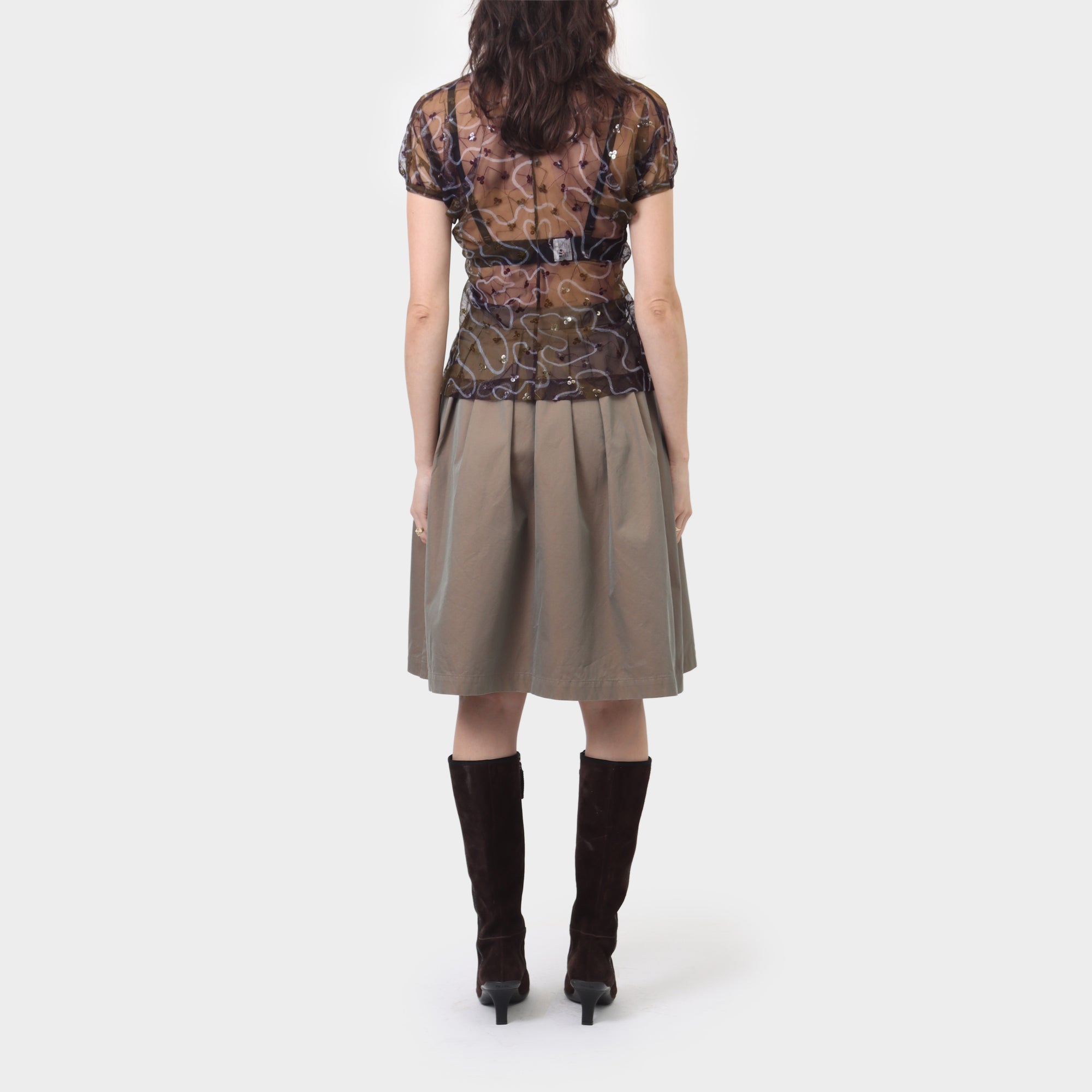 Comme des Garçons Tricot Sequin Zip Mesh Top
