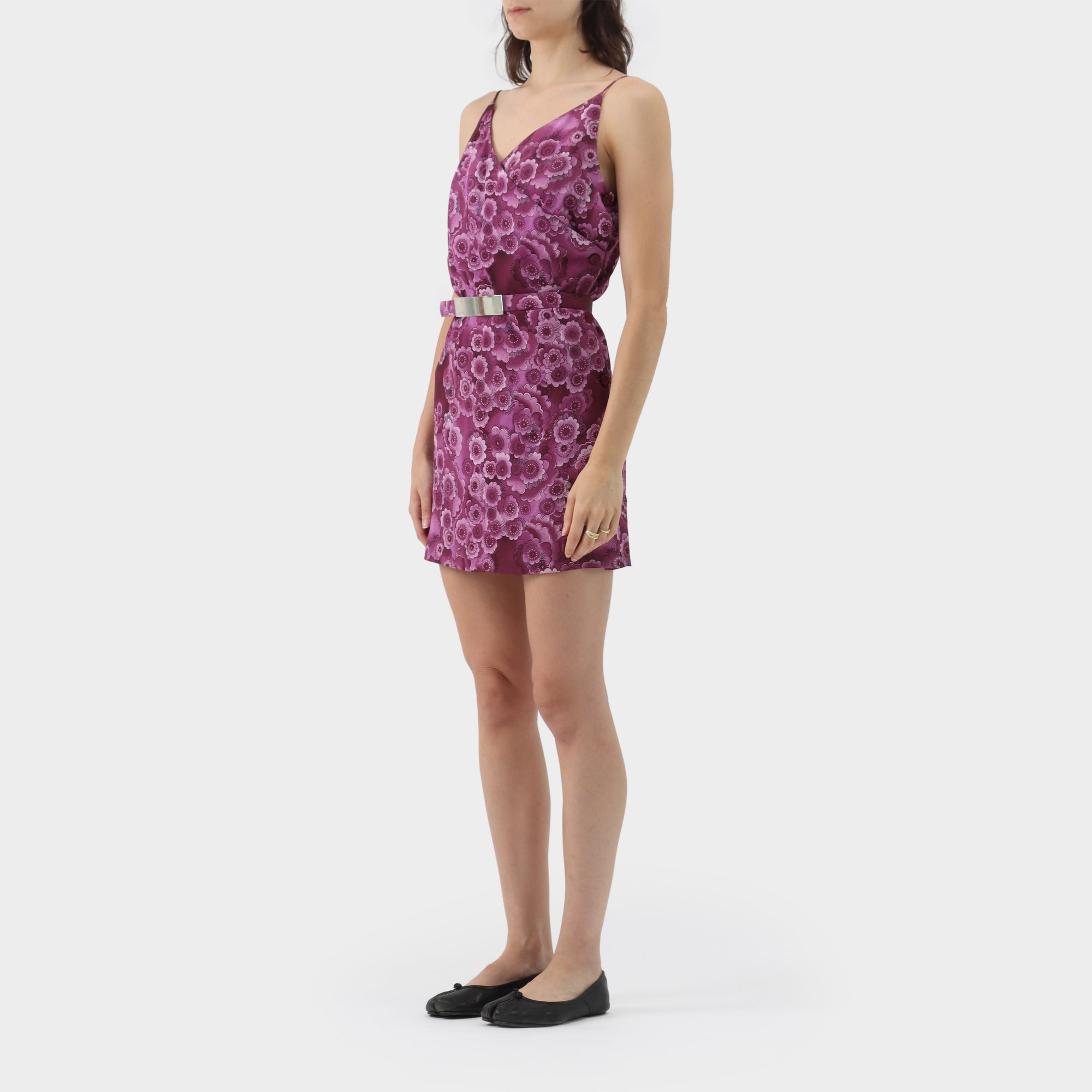 Celine Floral Belted Mini Dress