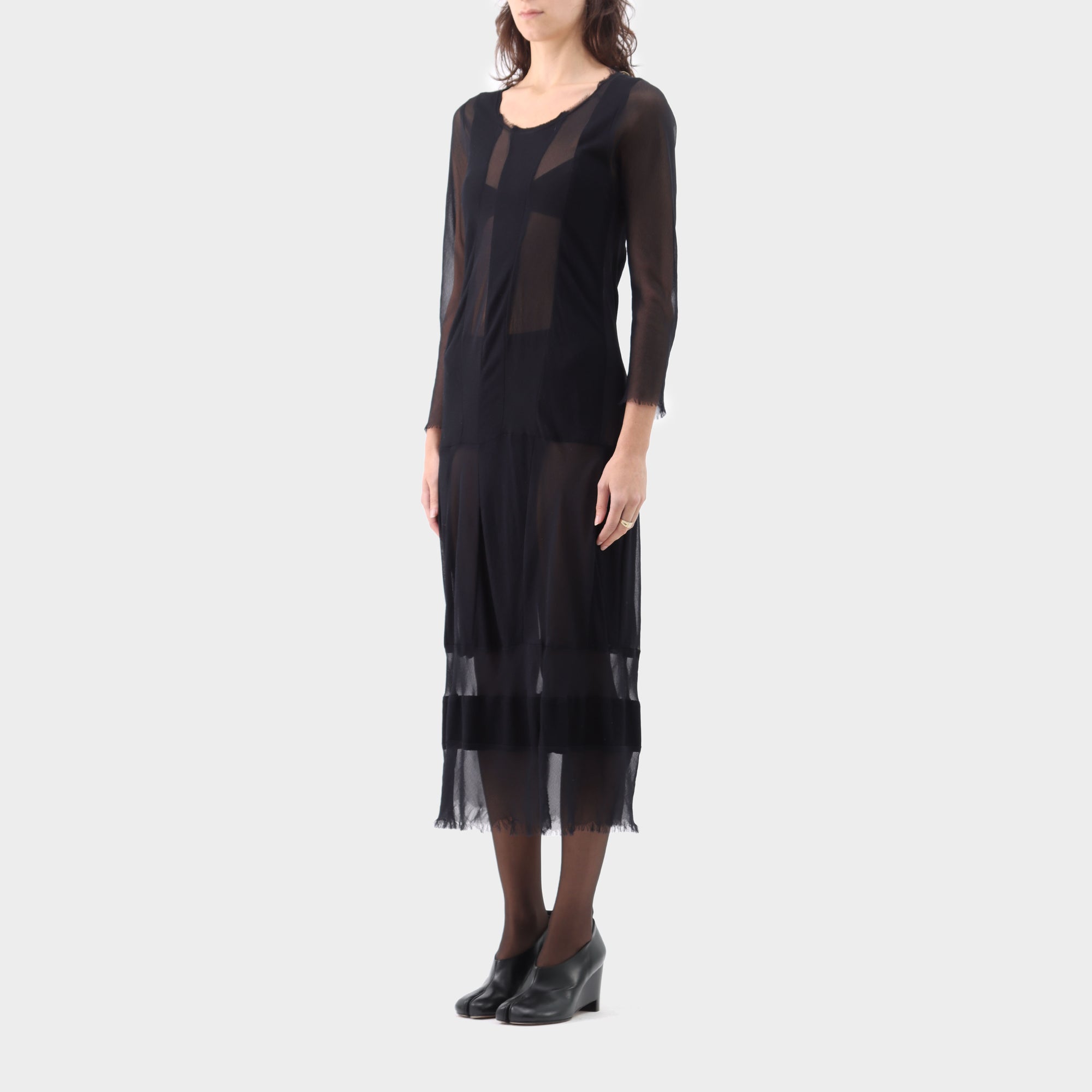 ink Comme des Garçons Fall 93 Sheer Panelled Dress, m