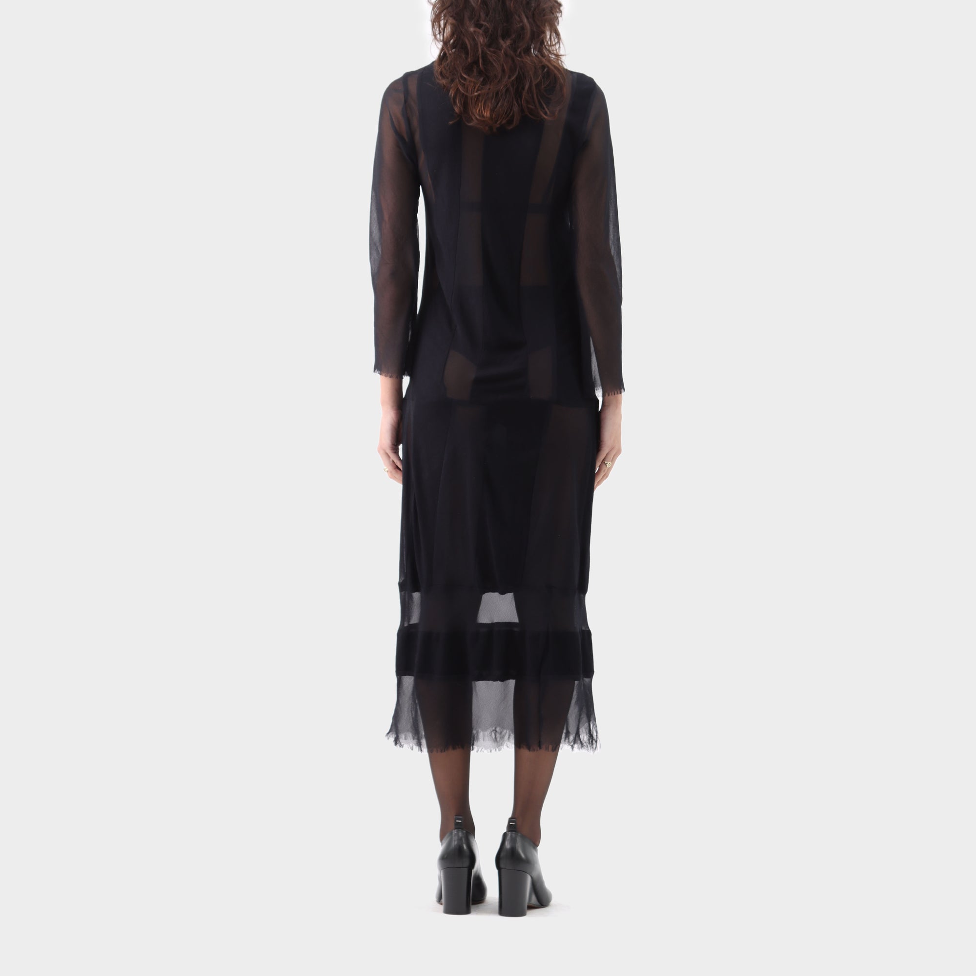 ink Comme des Garçons Fall 93 Sheer Panelled Dress, m