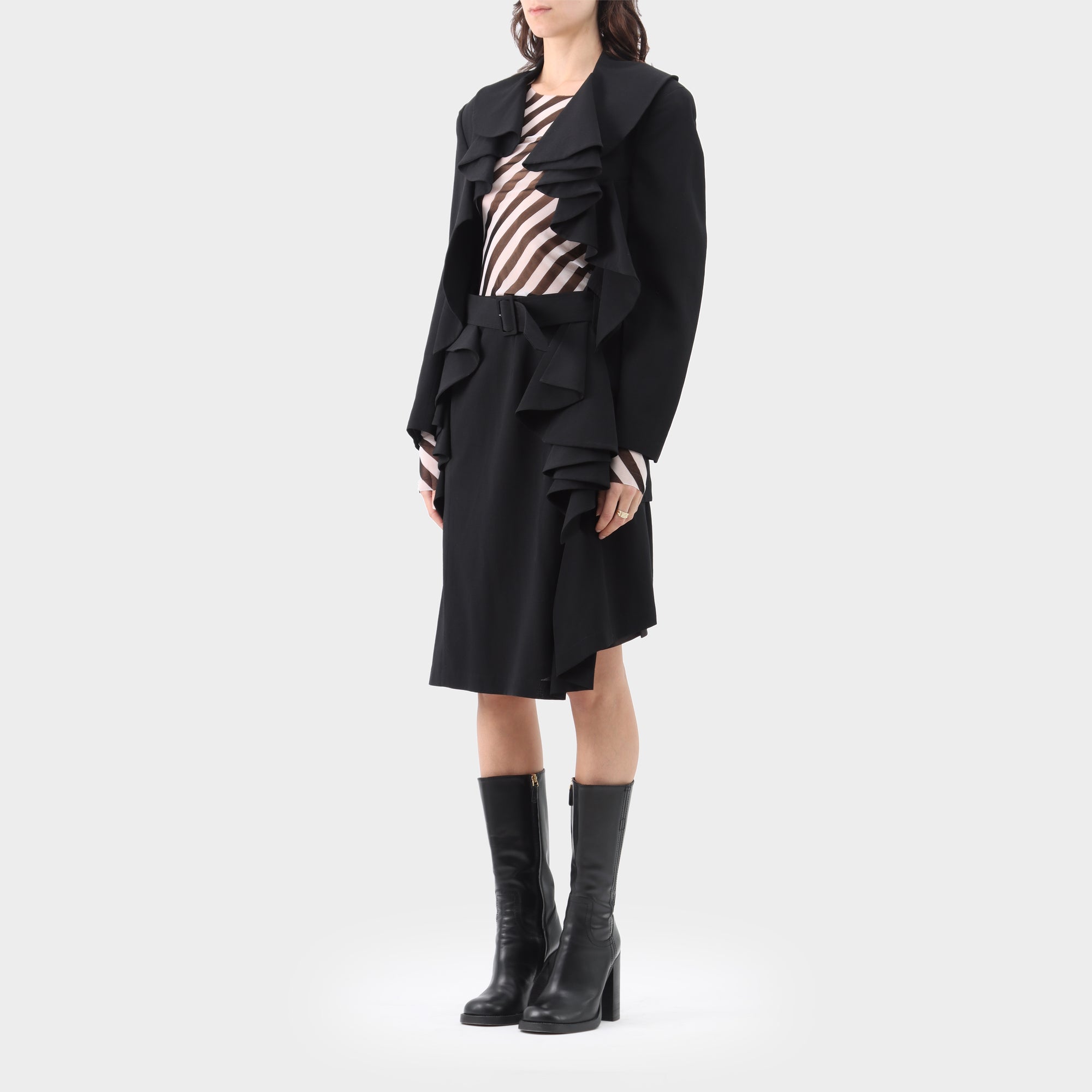Comme des Garçons wool/polyester ruffle suit