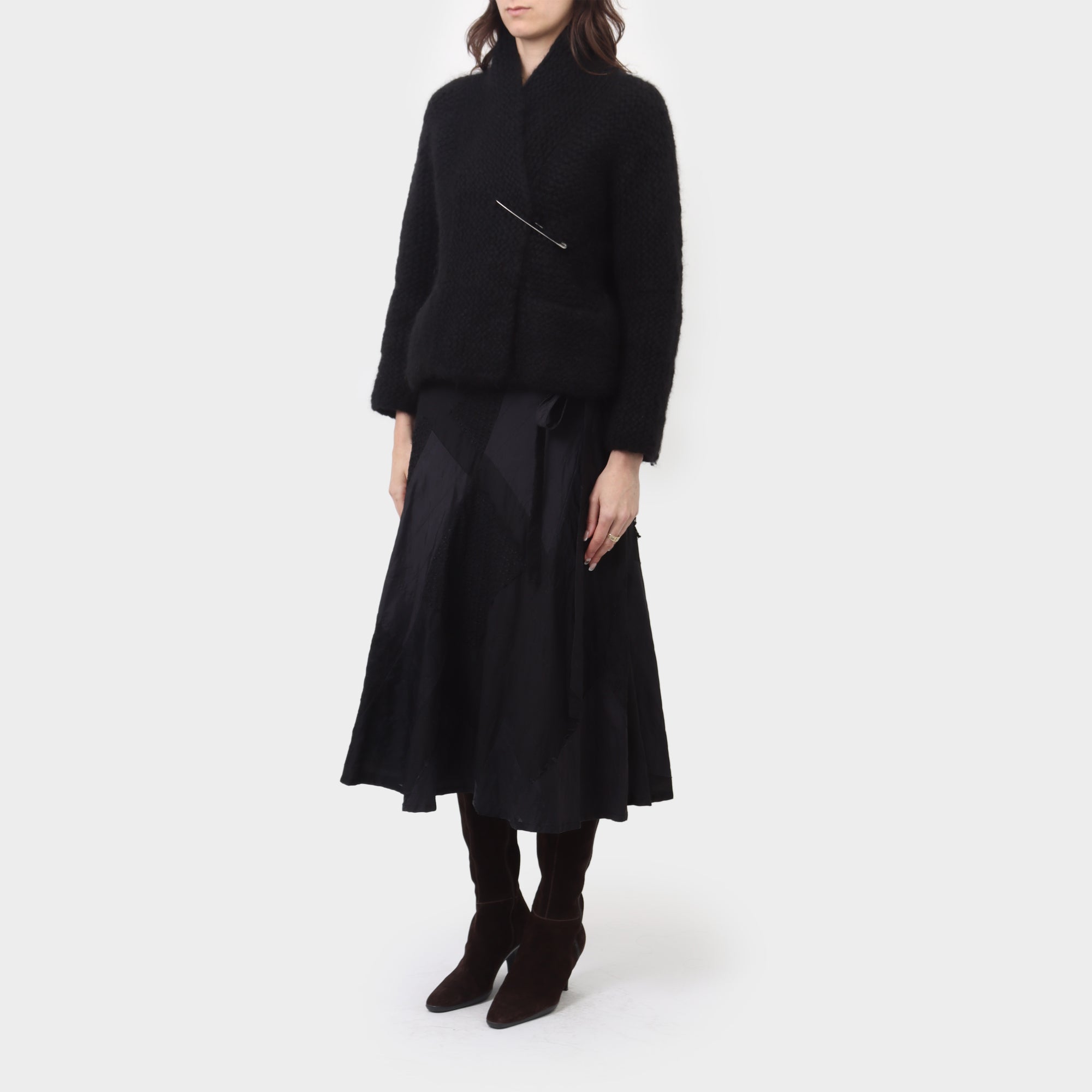Daniela Gregis Knitted Cashmere Cardigan with Pin Closure