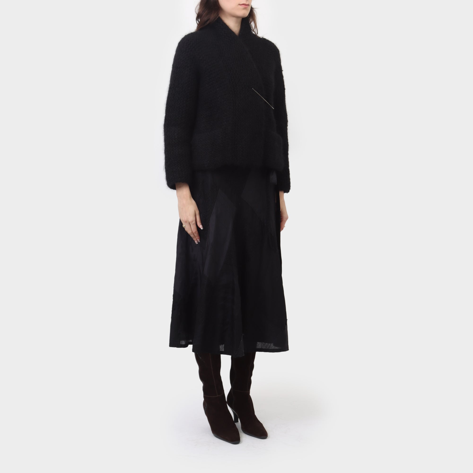 Daniela Gregis Knitted Cashmere Cardigan with Pin Closure