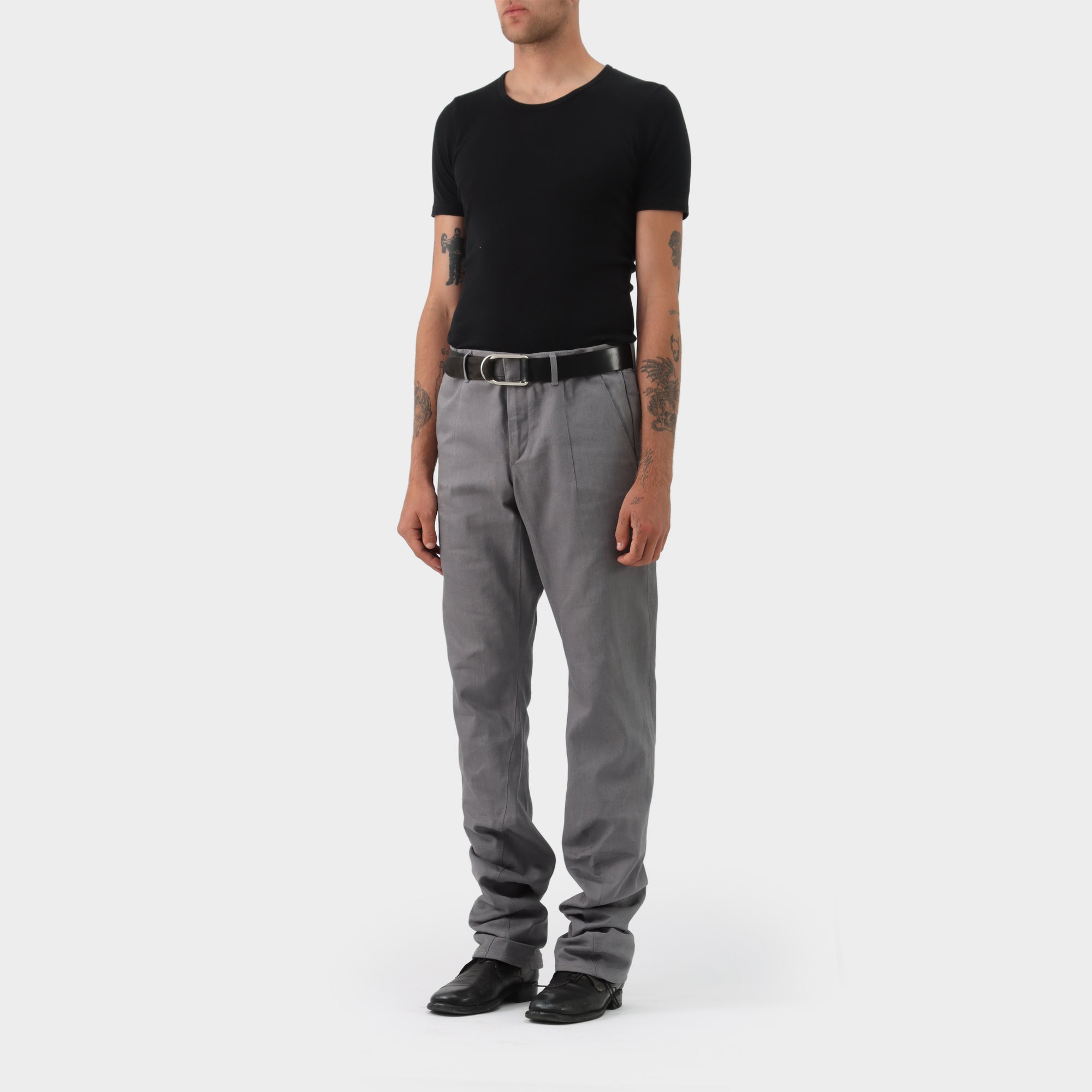 Grey Devoa Anatomical Twisted Selvedge Denim, 4