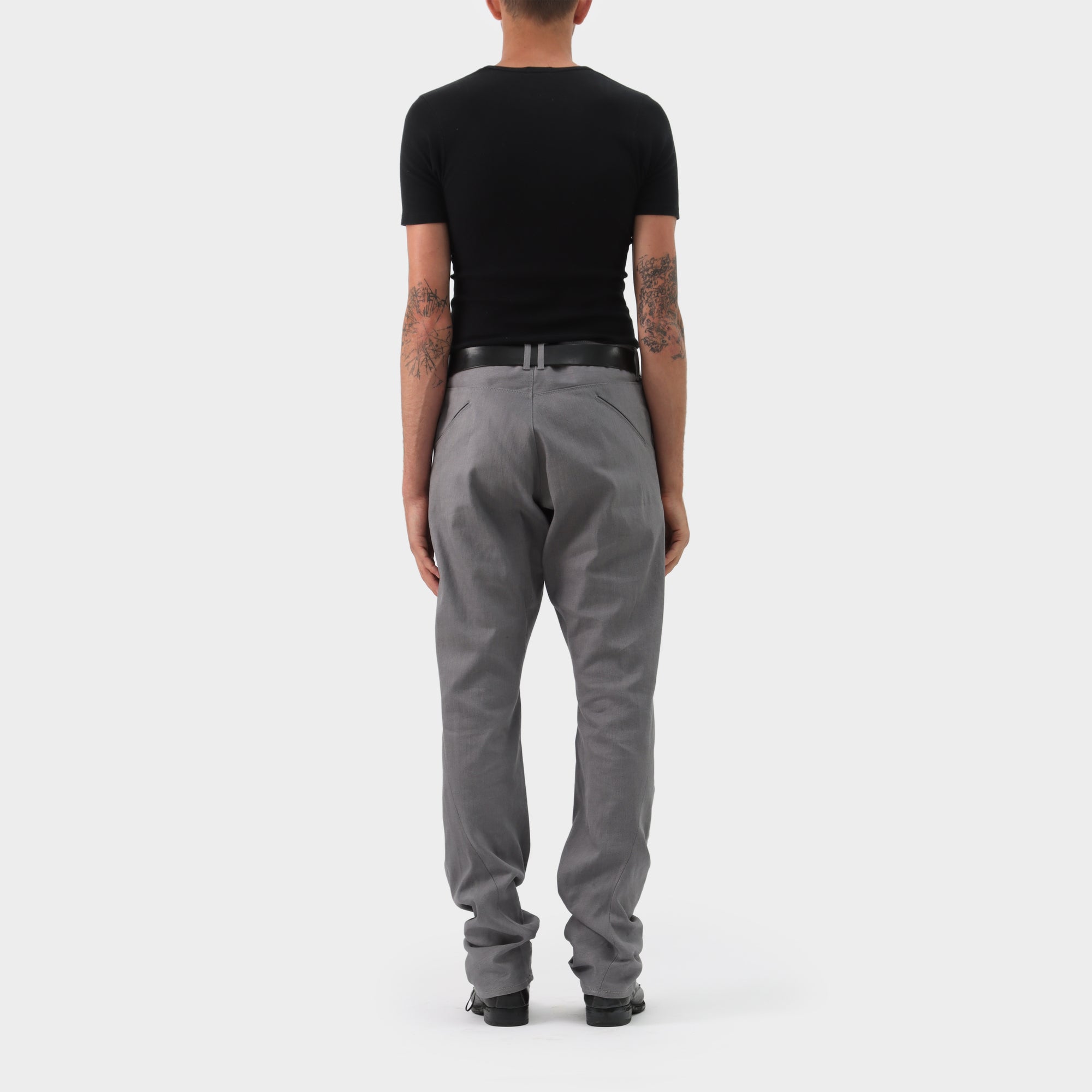 Grey Devoa Anatomical Twisted Selvedge Denim, 4