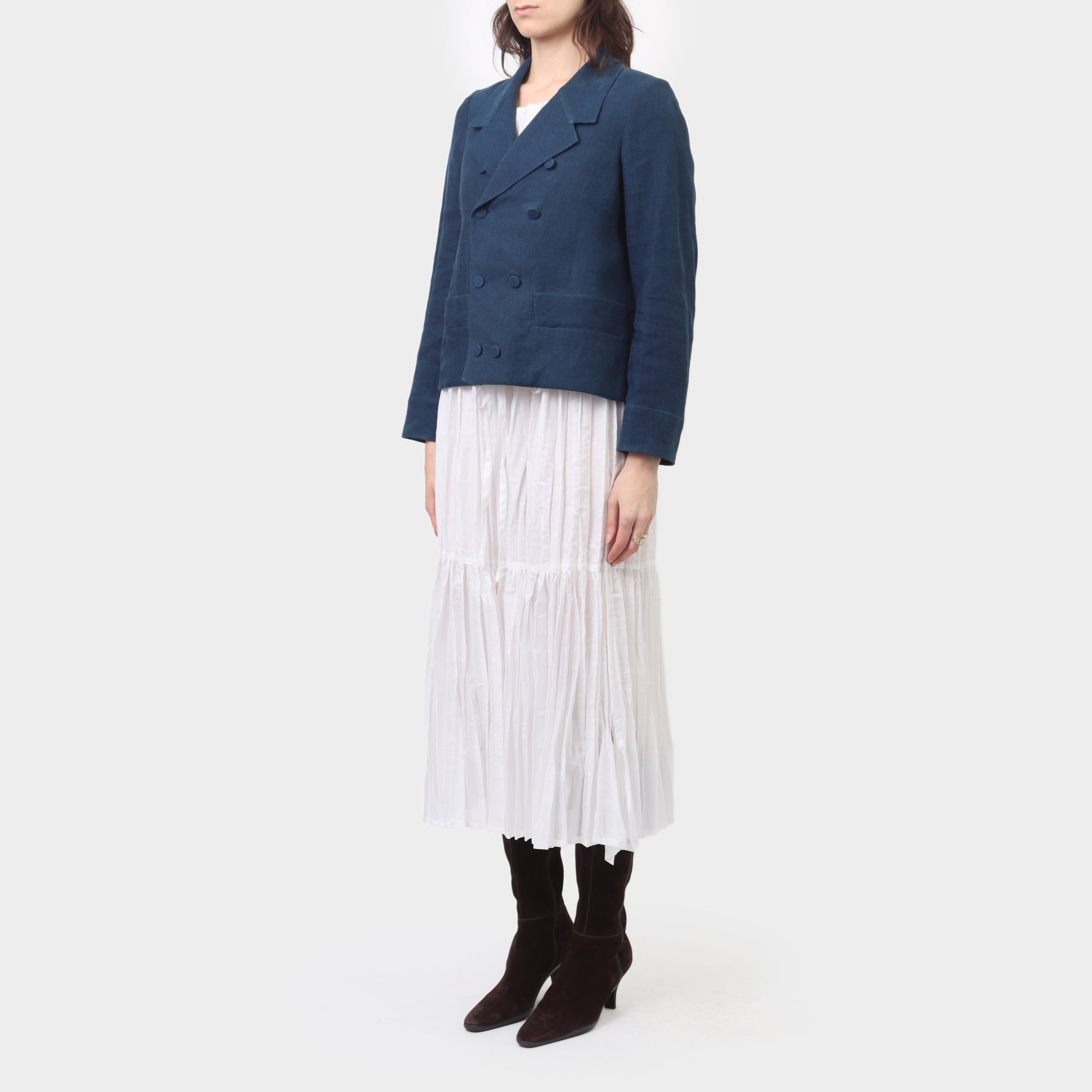 École de Curiosités Linen Double Breasted Jacket