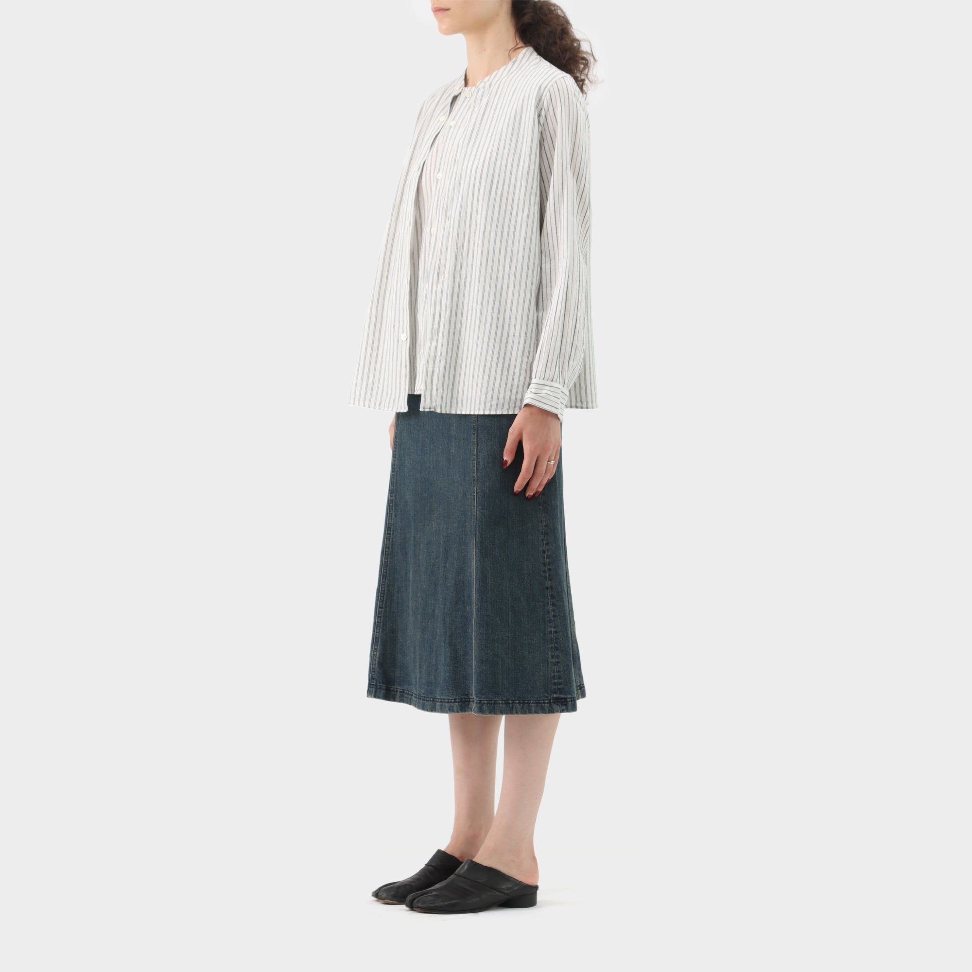 École de Curiosités Double Layered Pinstripe Button Down